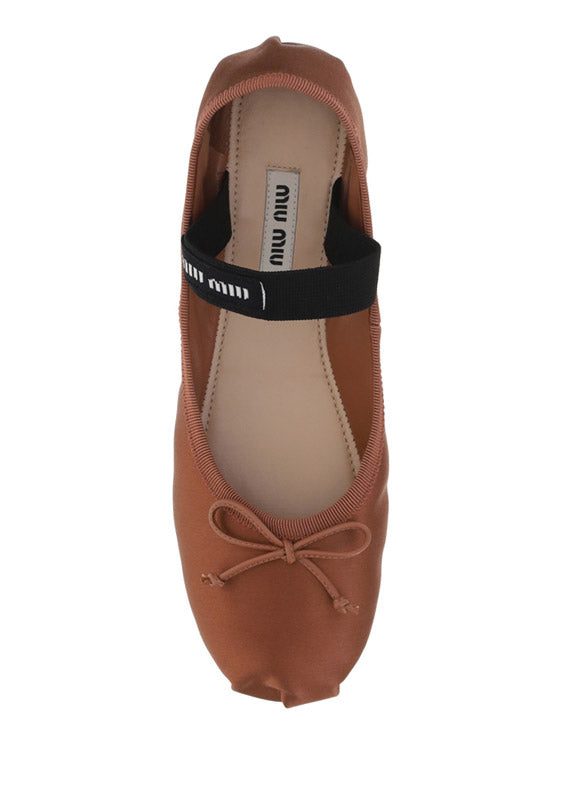 Satin Ballerinas - Cocoa Brown