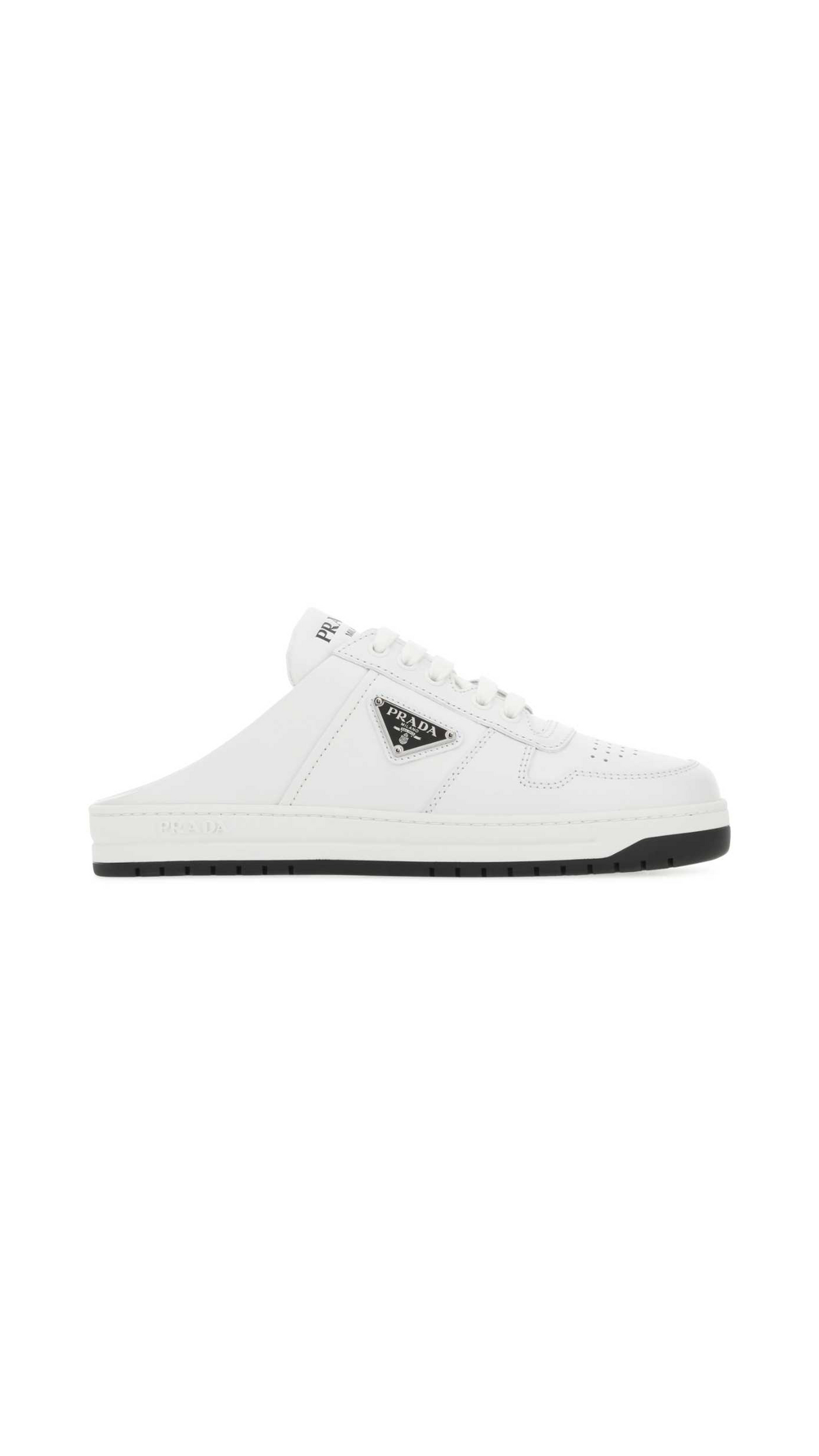 Downtown Leather Mule Sneaker - White/Black