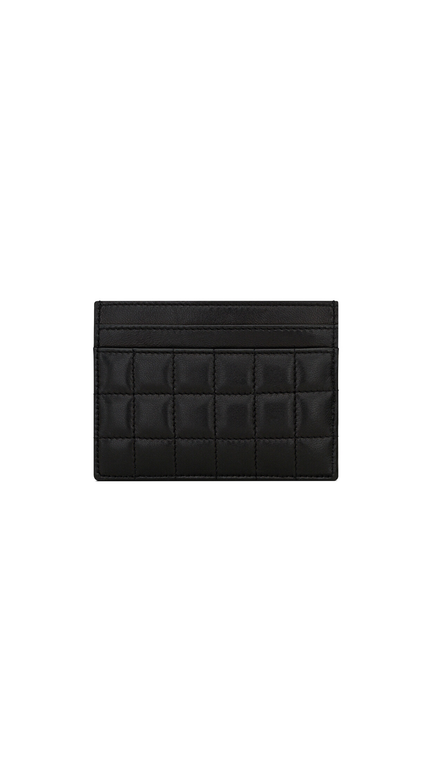 Cassandre Matelassé Card Case in Lambskin - Black