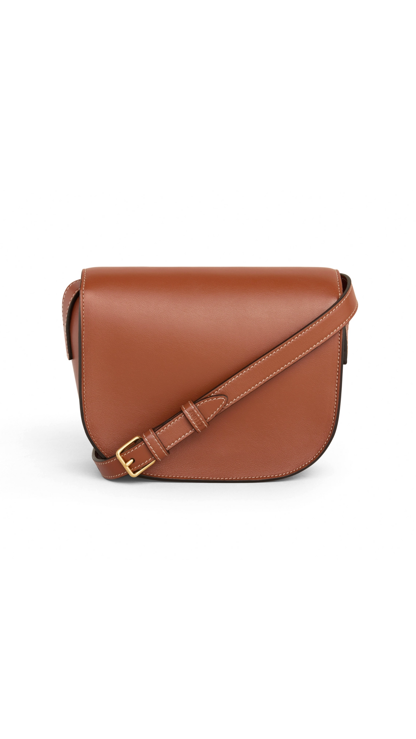 Folco Cuir Triomphe in Smooth Calfskin with Triomphe Embroidery - Tan