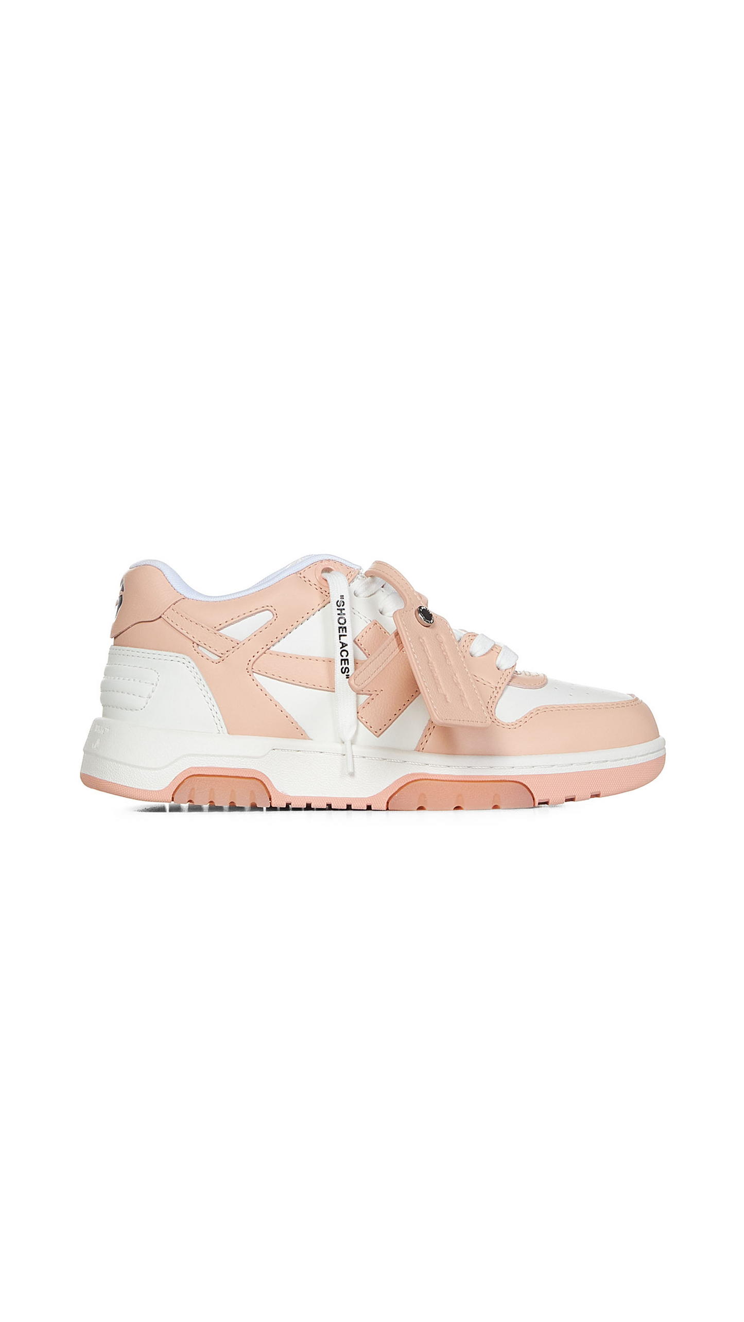 Out Of Office Calf Leather Sneakers - White/Peach