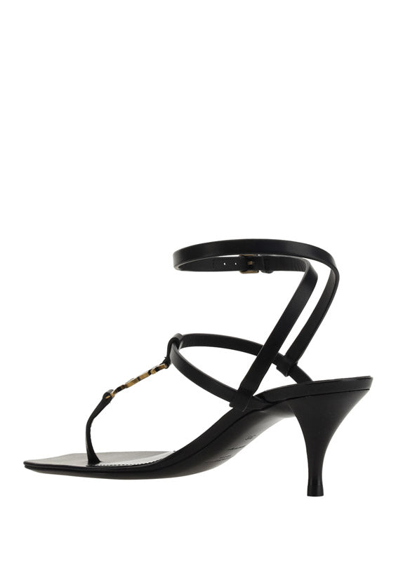 Cassandra Sandals in Smooth Leather - Black