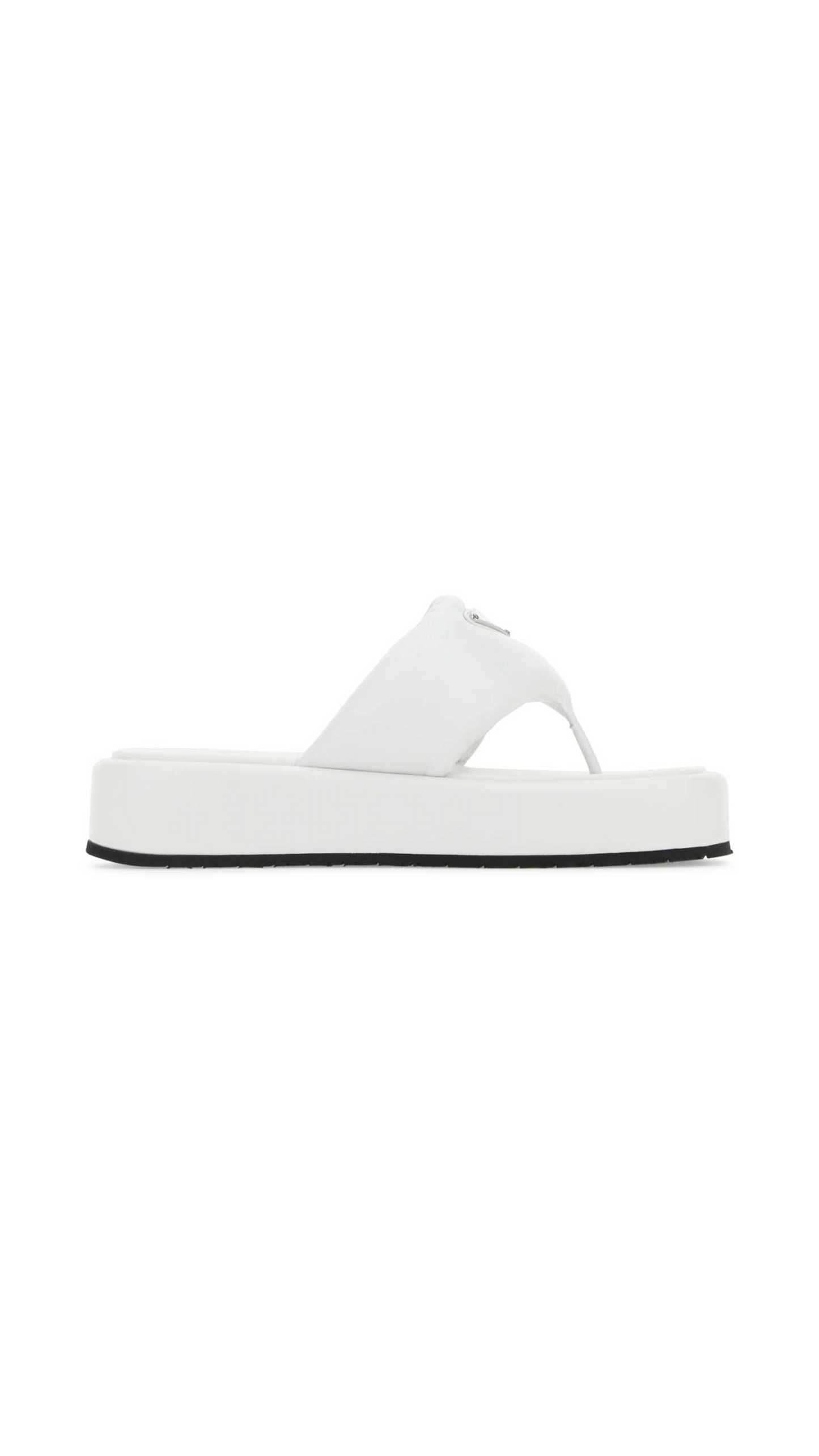 Nappa Leather Wedge Thong - White