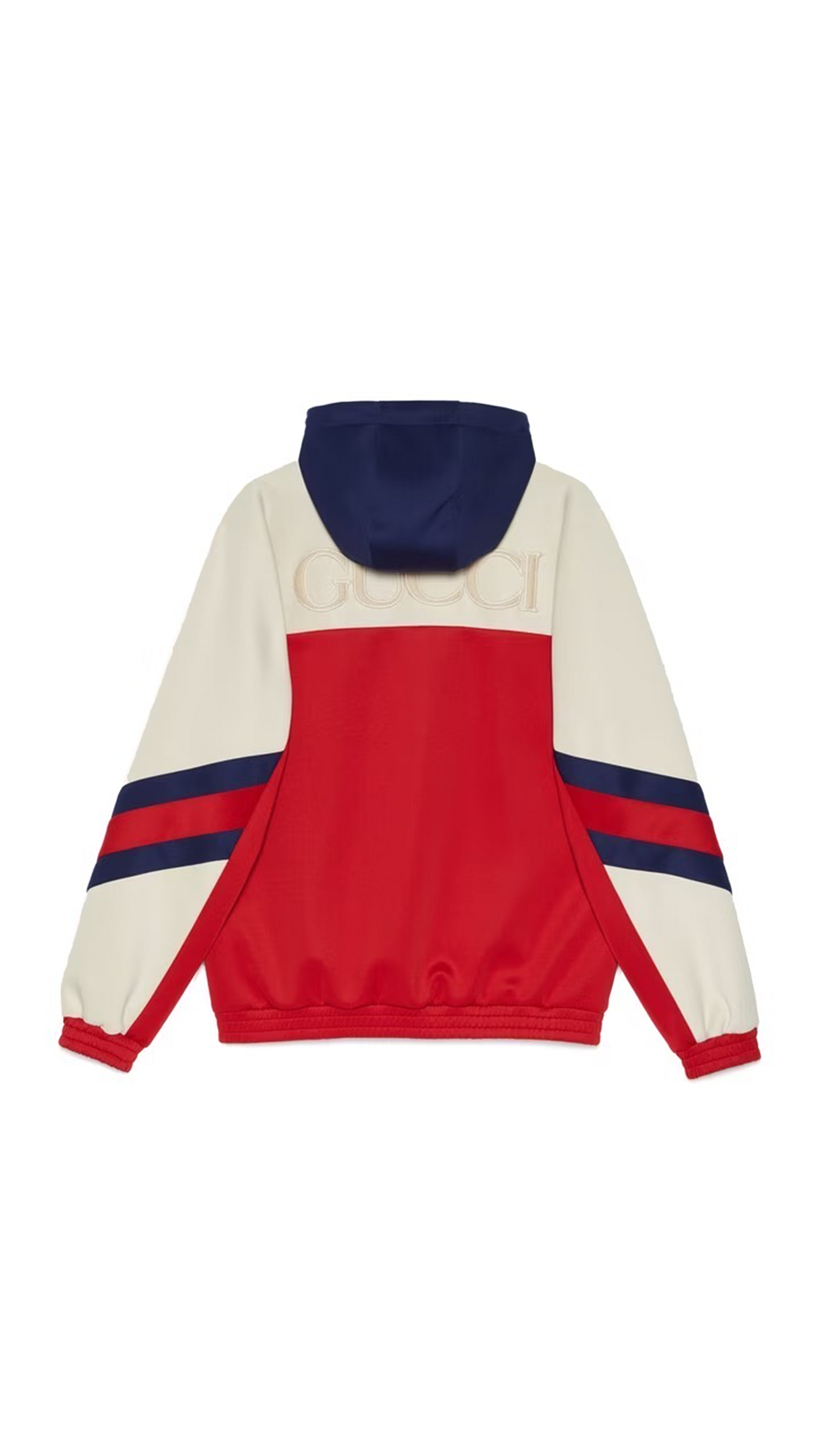 Neoprene Half Zip Hoodie with Web - White/Blue/Red