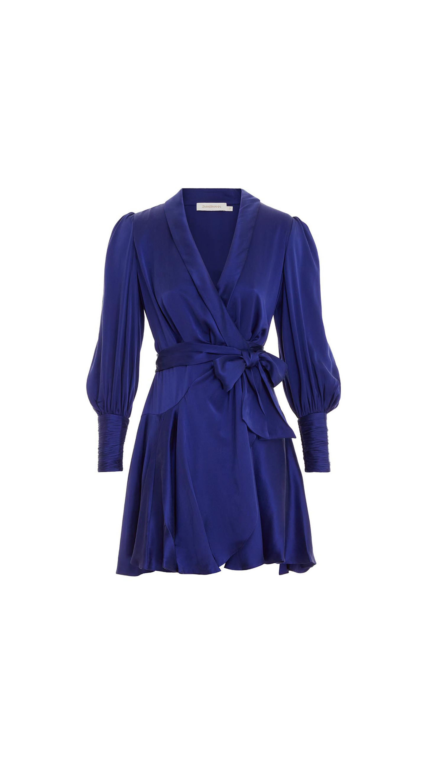 Silk Wrap Mini Dress - Navy