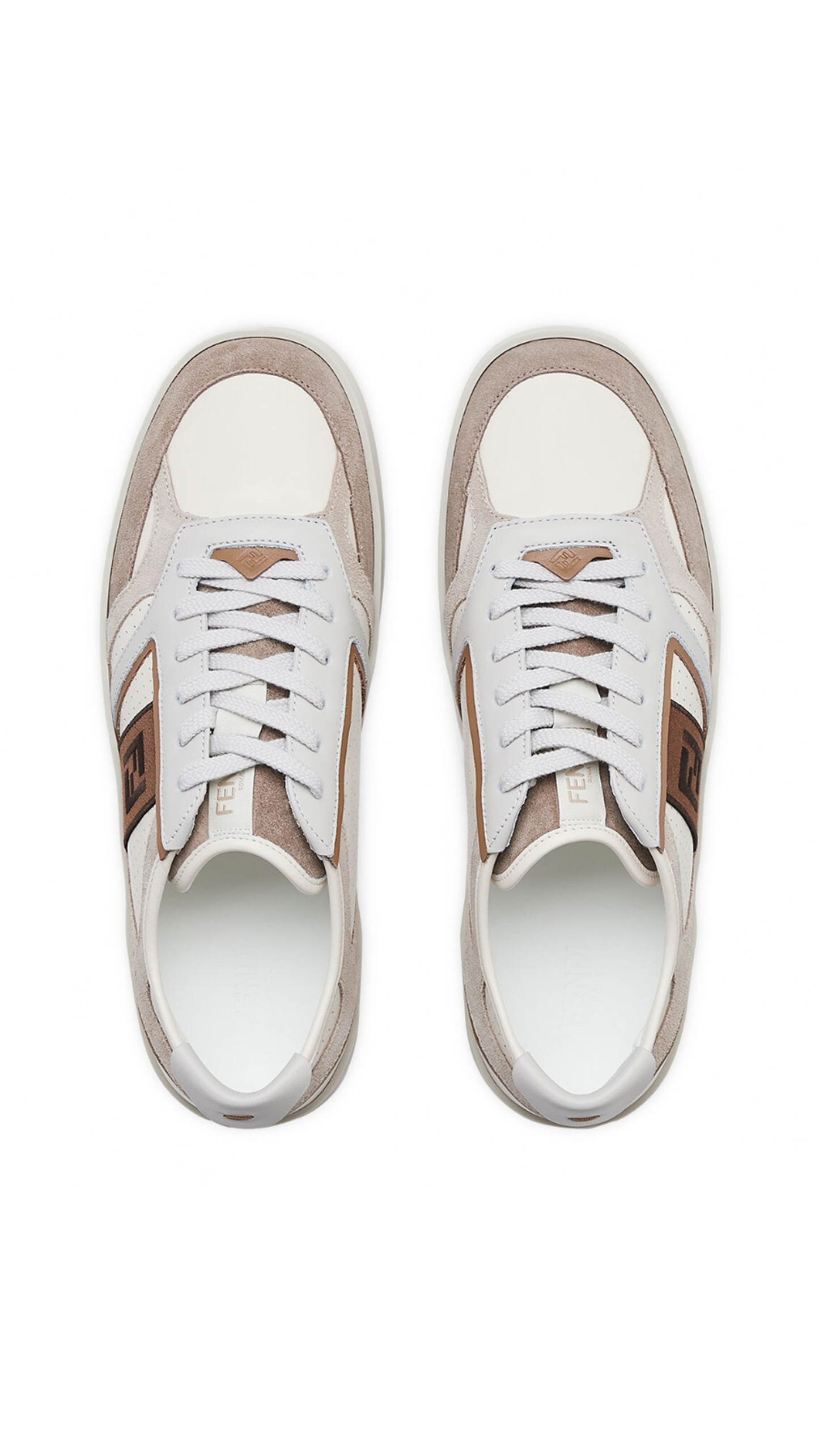 Fendi Step Sneakers - White/Beige/Brown