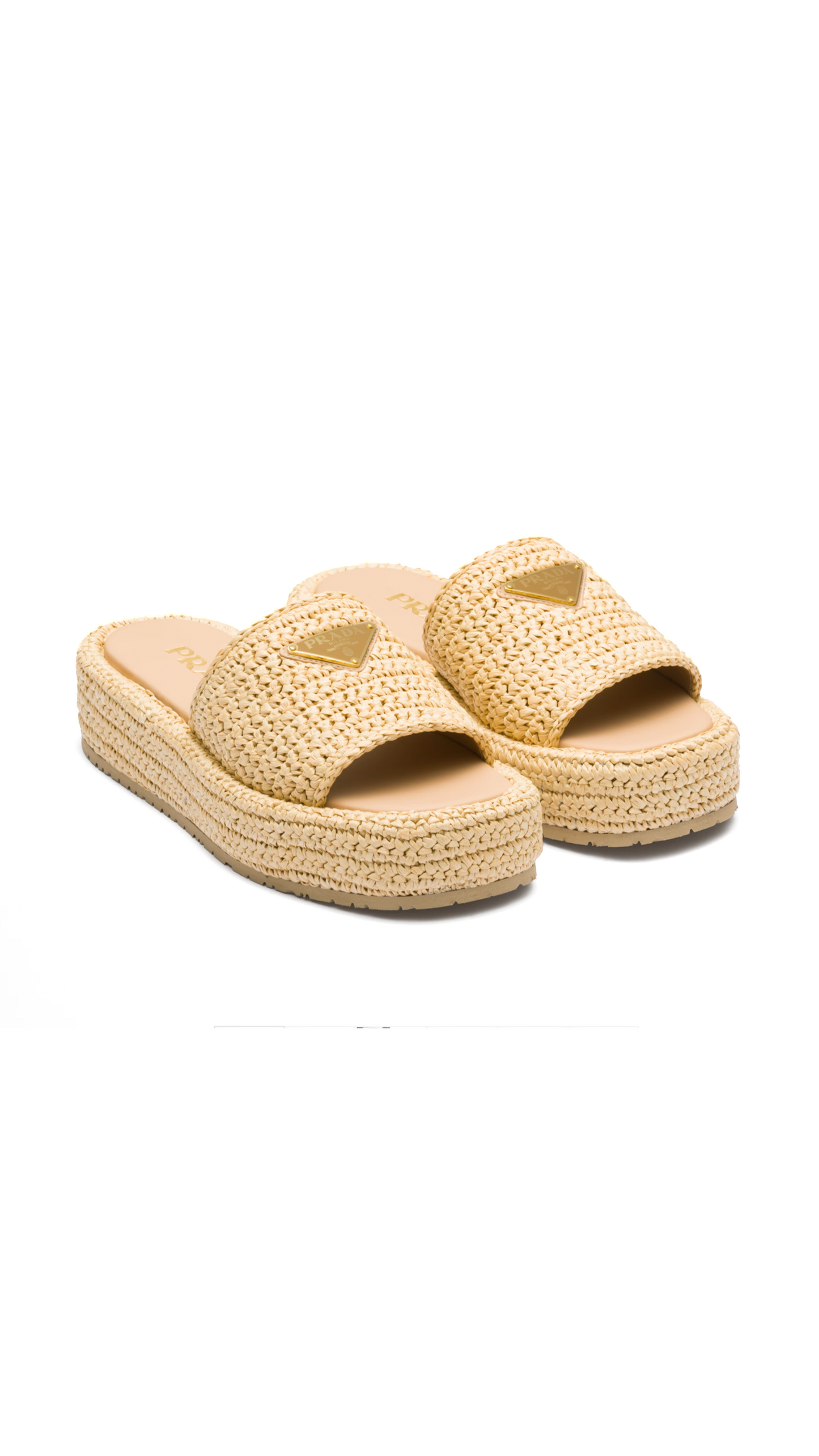 Raffia Flatform Sandal - Natural
