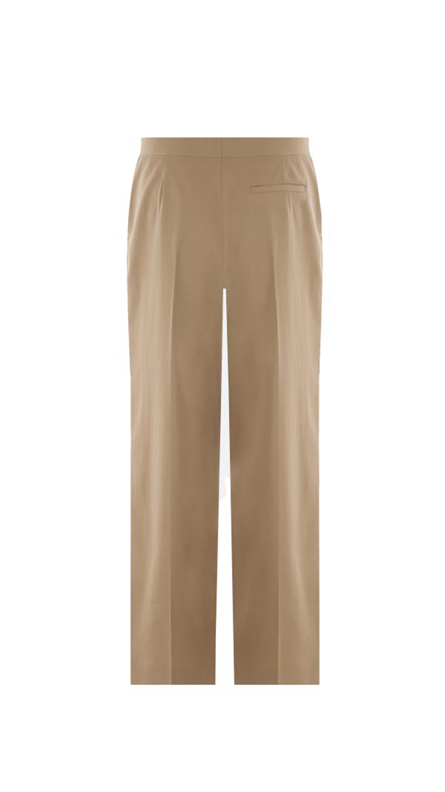 Trousers in Cotton and Silk - Beige