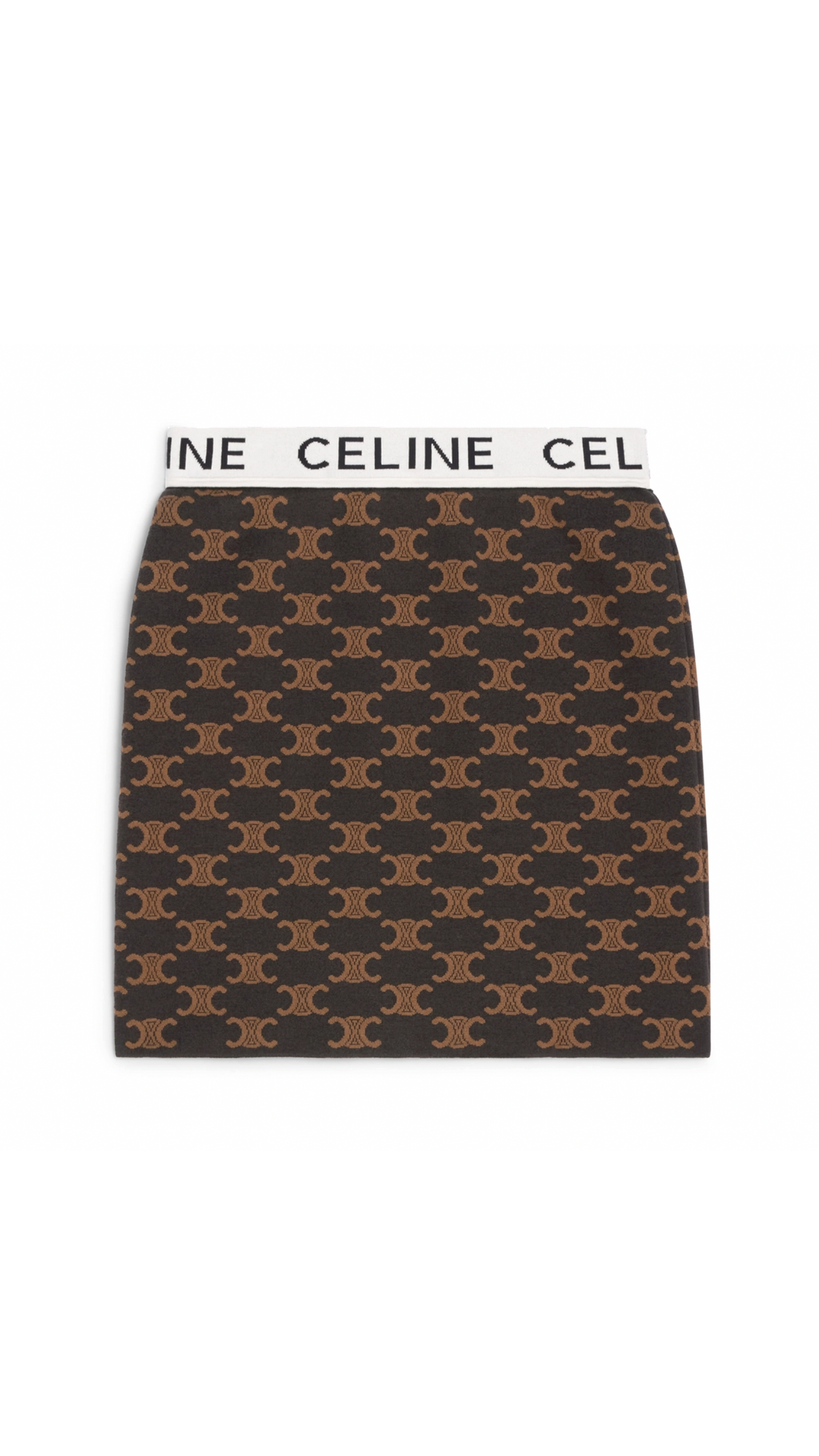 Mini Skirt Monogram Silk Cotton - Brown