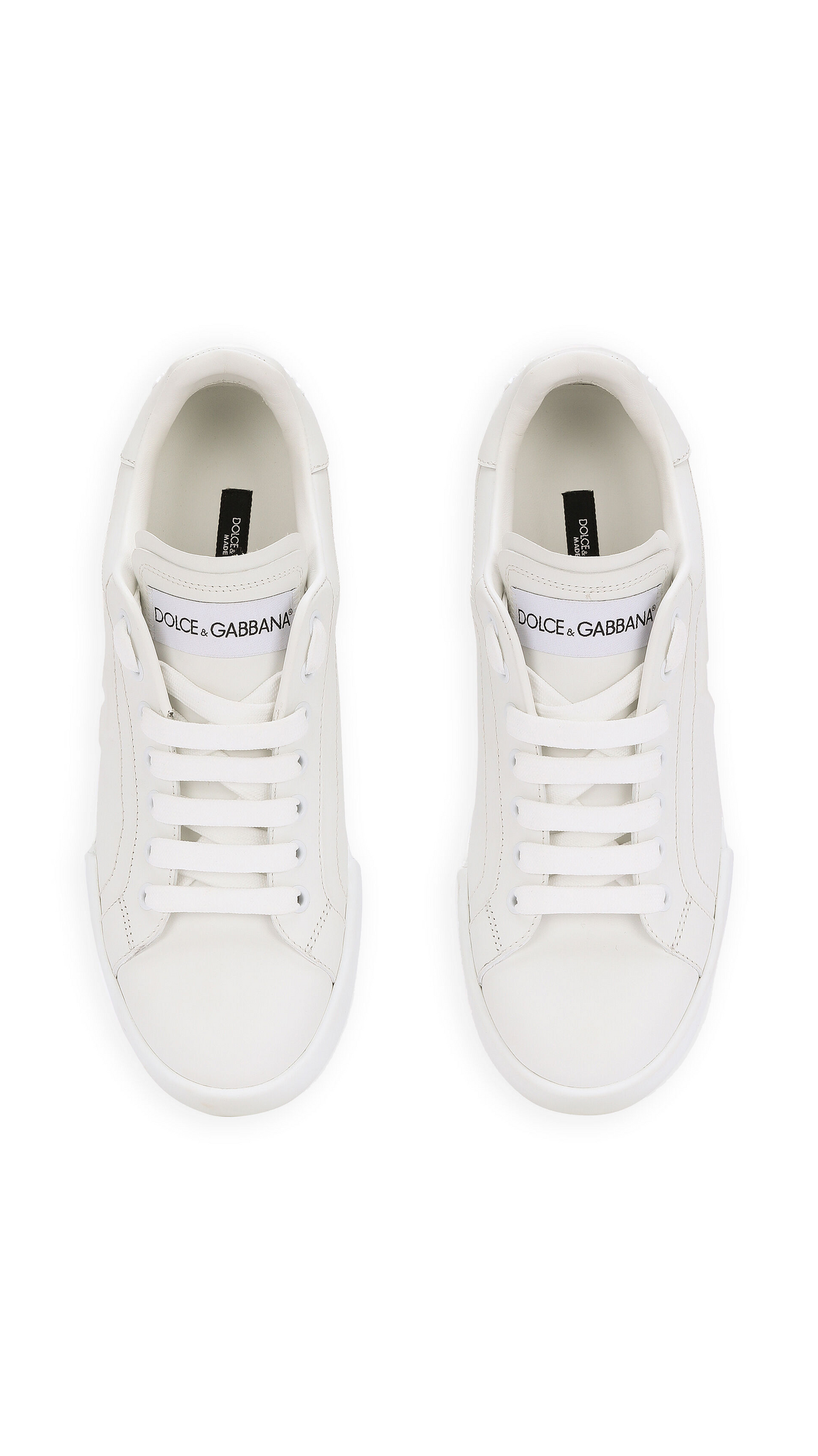 Calfskin Portofino Sneakers with DG Logo - White