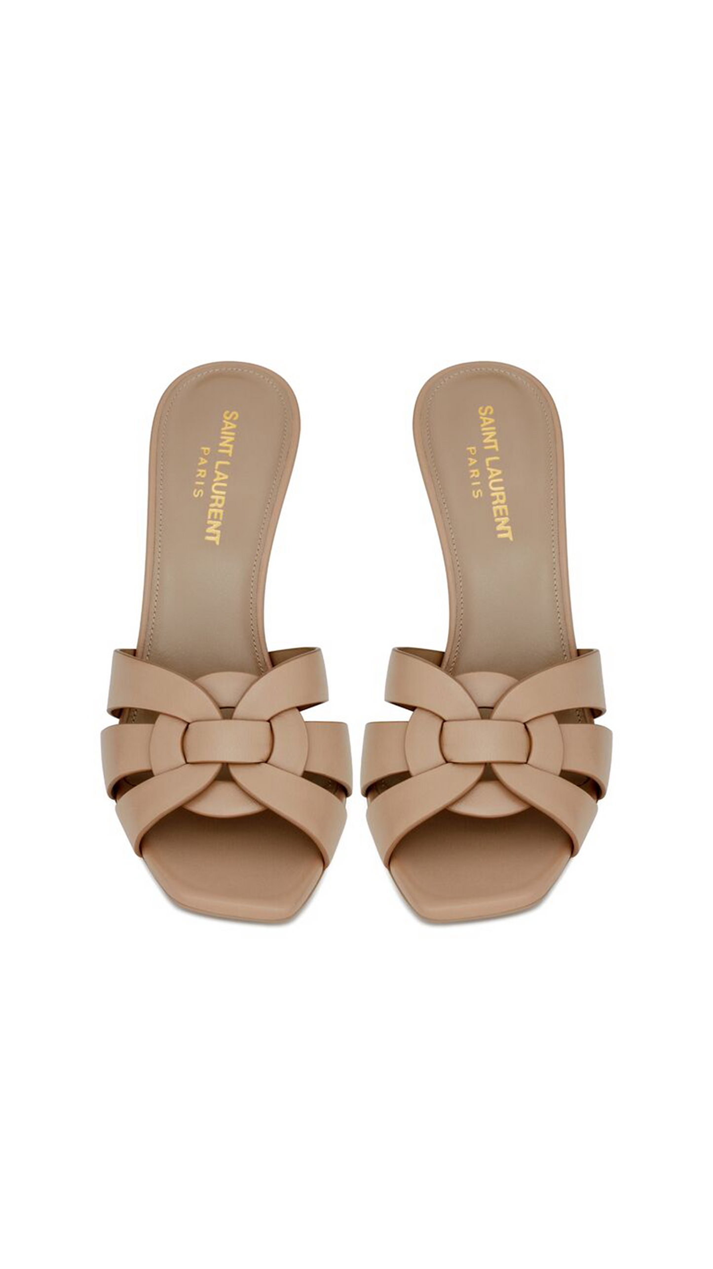 Tribute Mule in Smooth Leather - Dark Beige