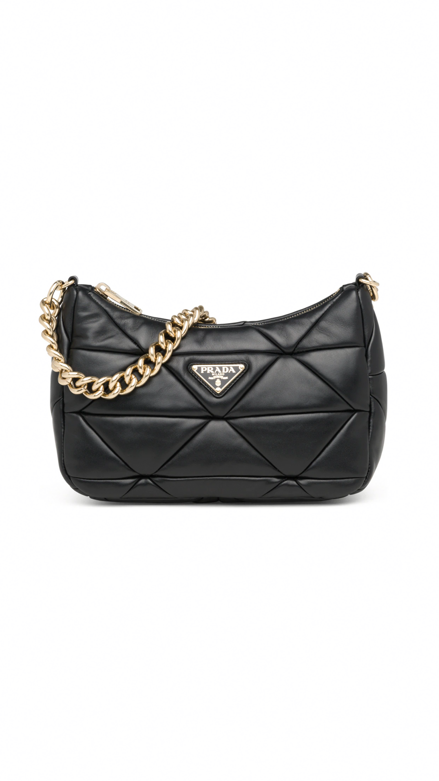 Prada System Nappa Patchwork Shoulder Bag - Black