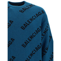 Allover Logo Knit Sweater - Petrol Blue