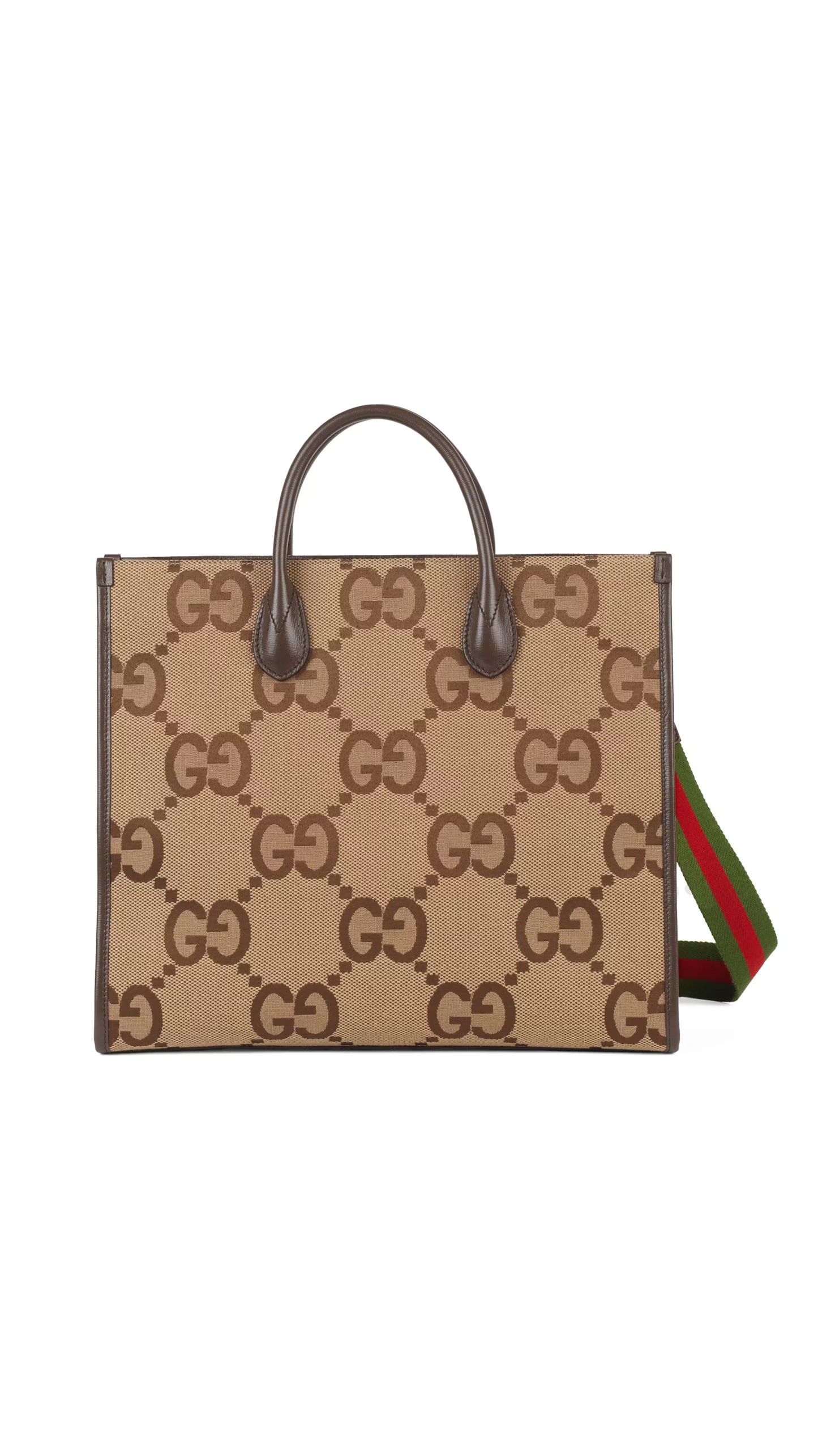 Tote bag with jumbo GG - Camel/Ebony