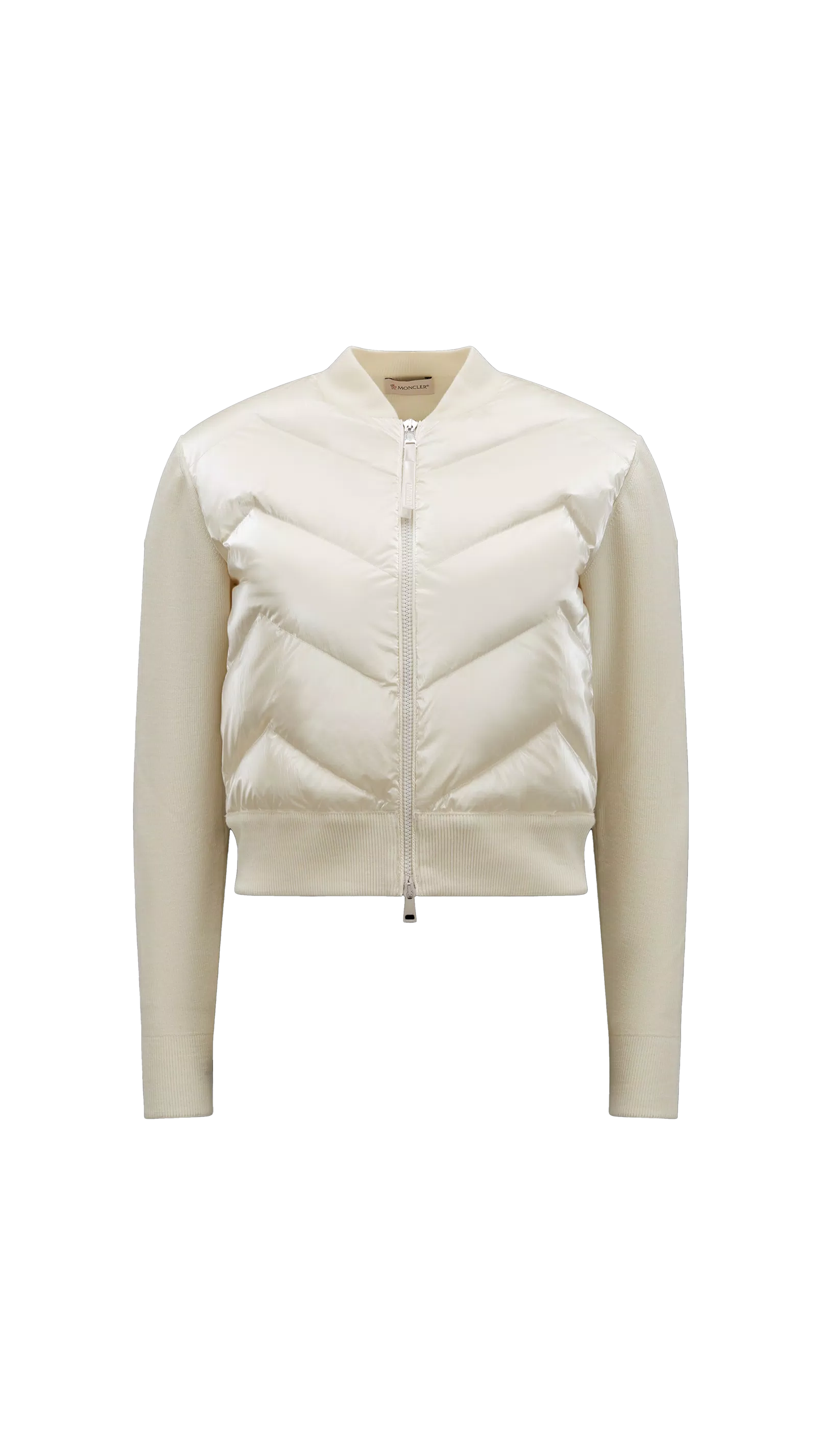 Padded Wool Cardigan - White