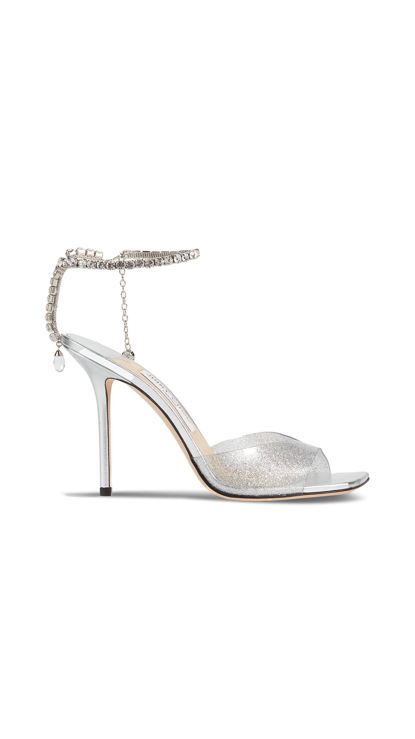Saeda Sandal in Glitter Plexi - Silver