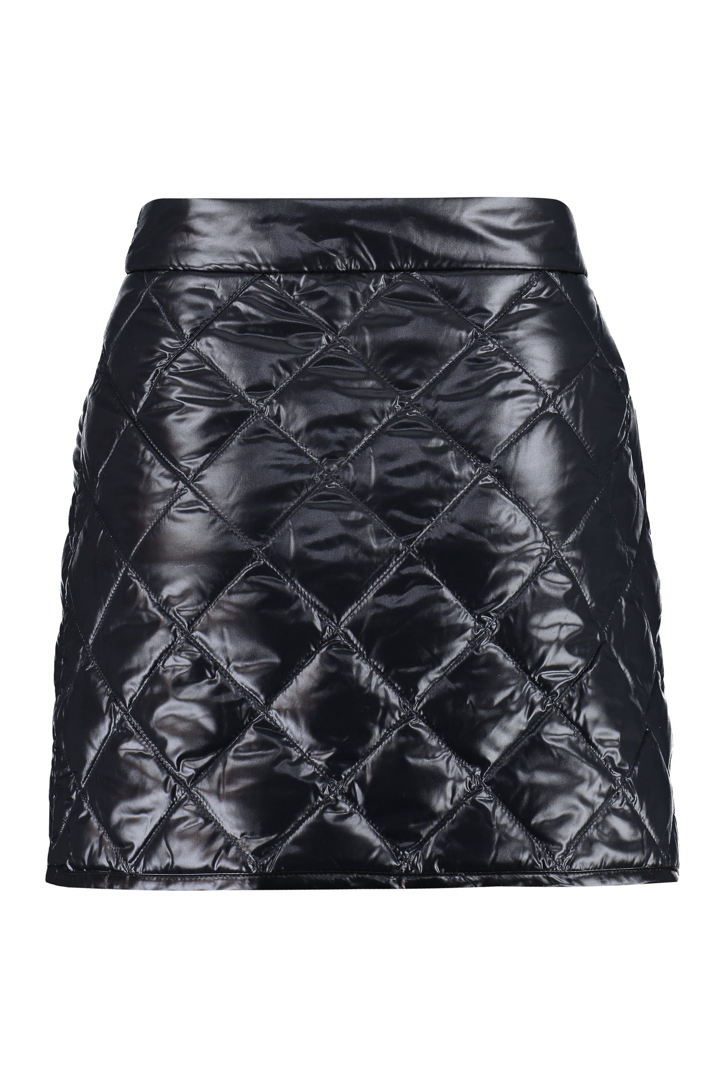 Padded nylon mini skirt
