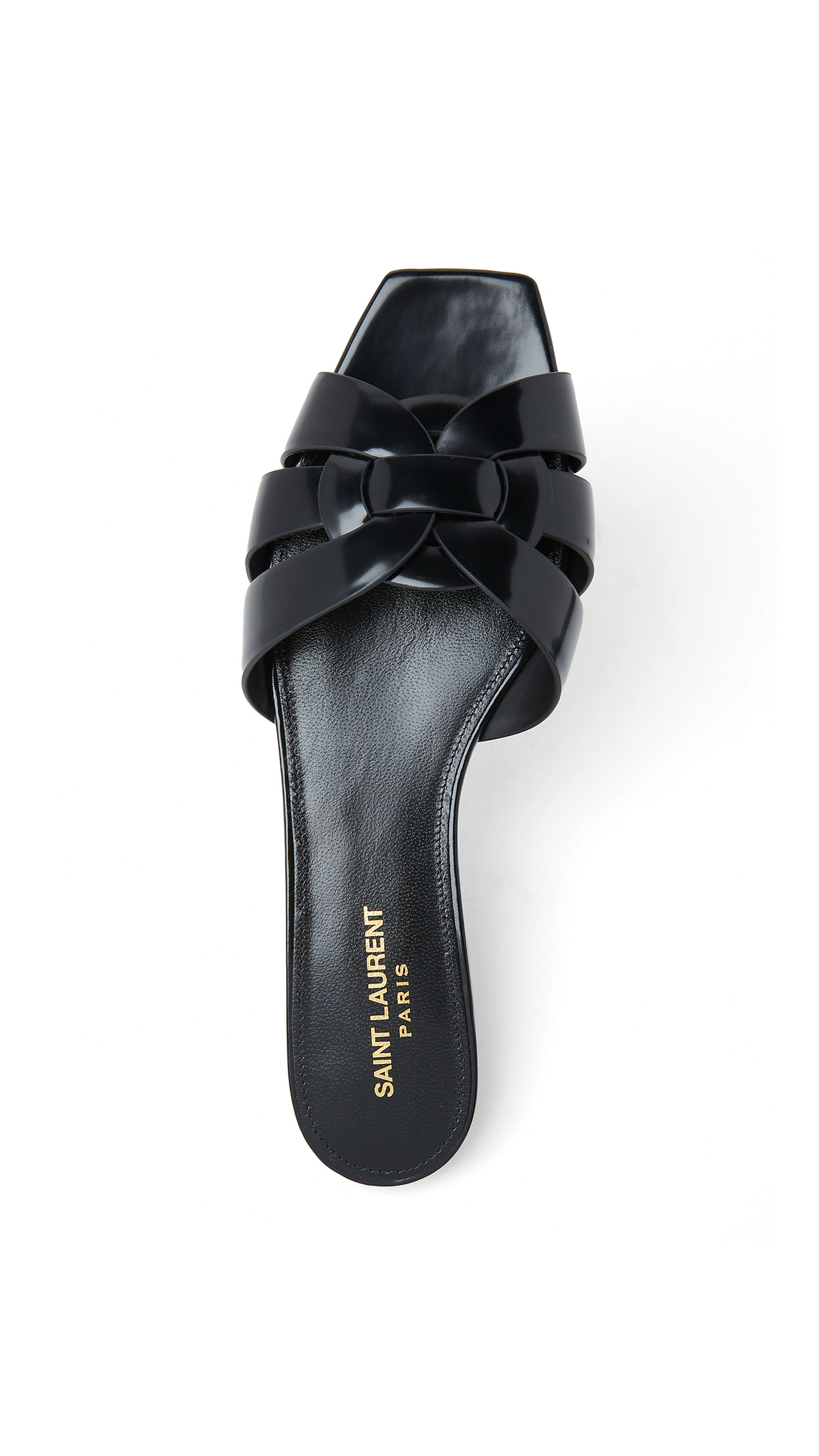 Tribute Mules in Patent Leather - Black