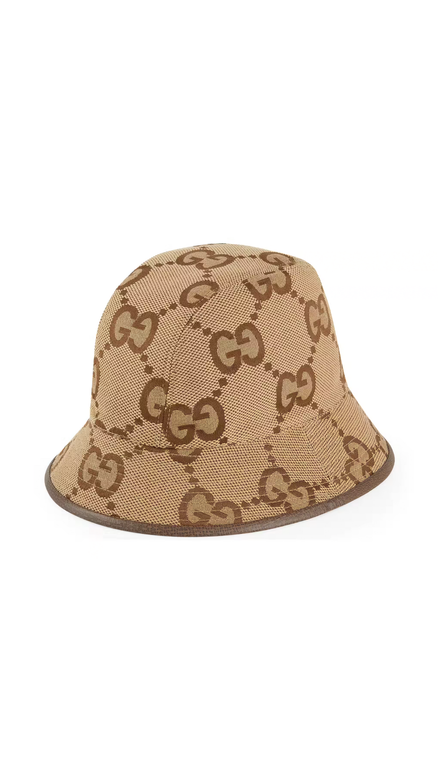 Jumbo GG canvas bucket hat - Camel/Ebony