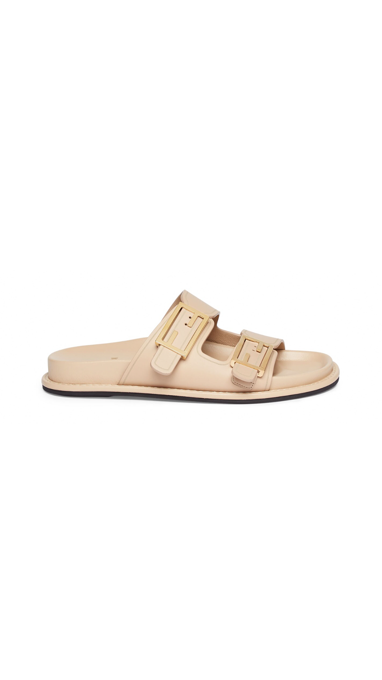 Fendi Feel Leather Slide - Beige