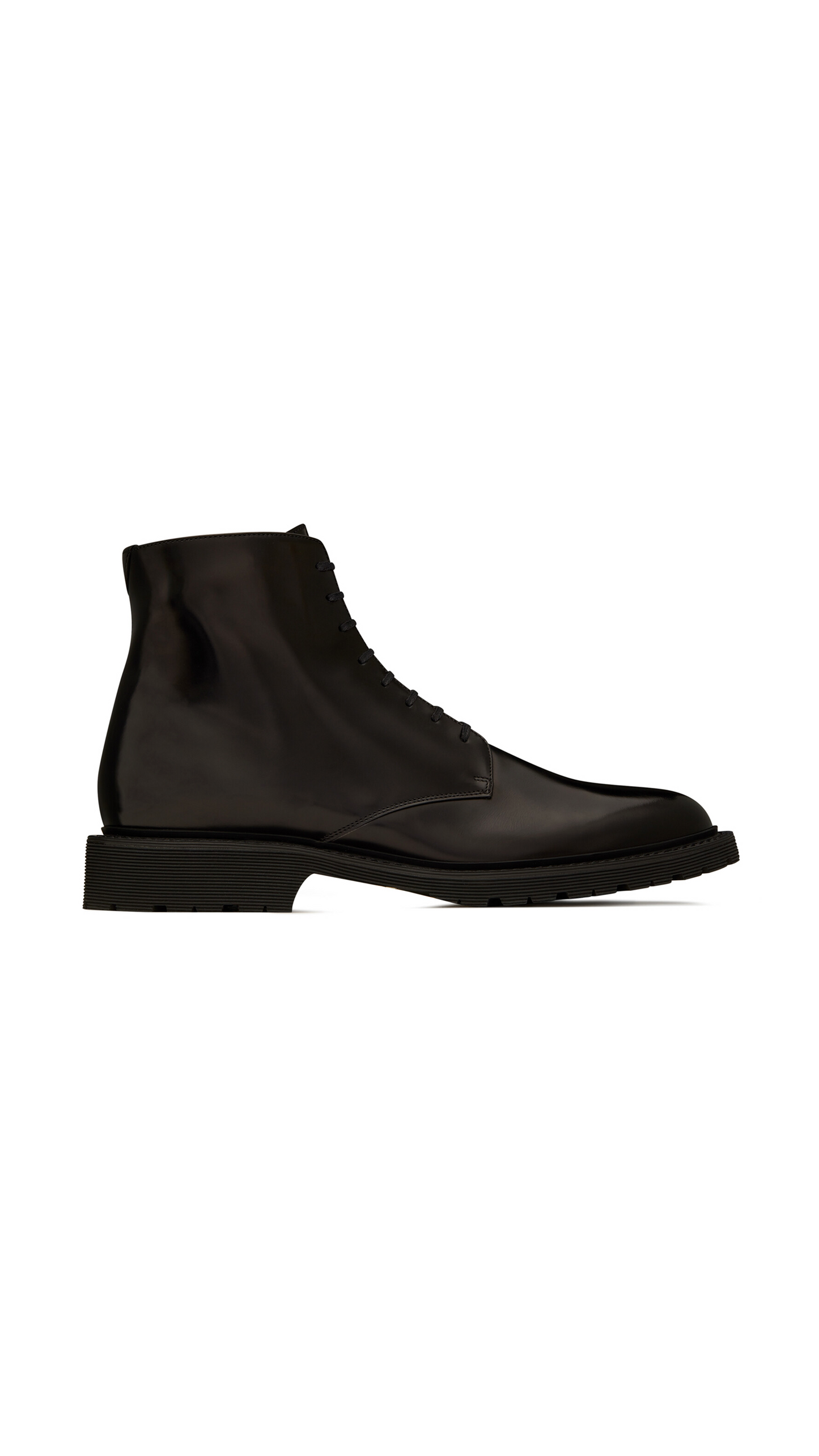 Army Laced Boots in Smooth Leather - Black