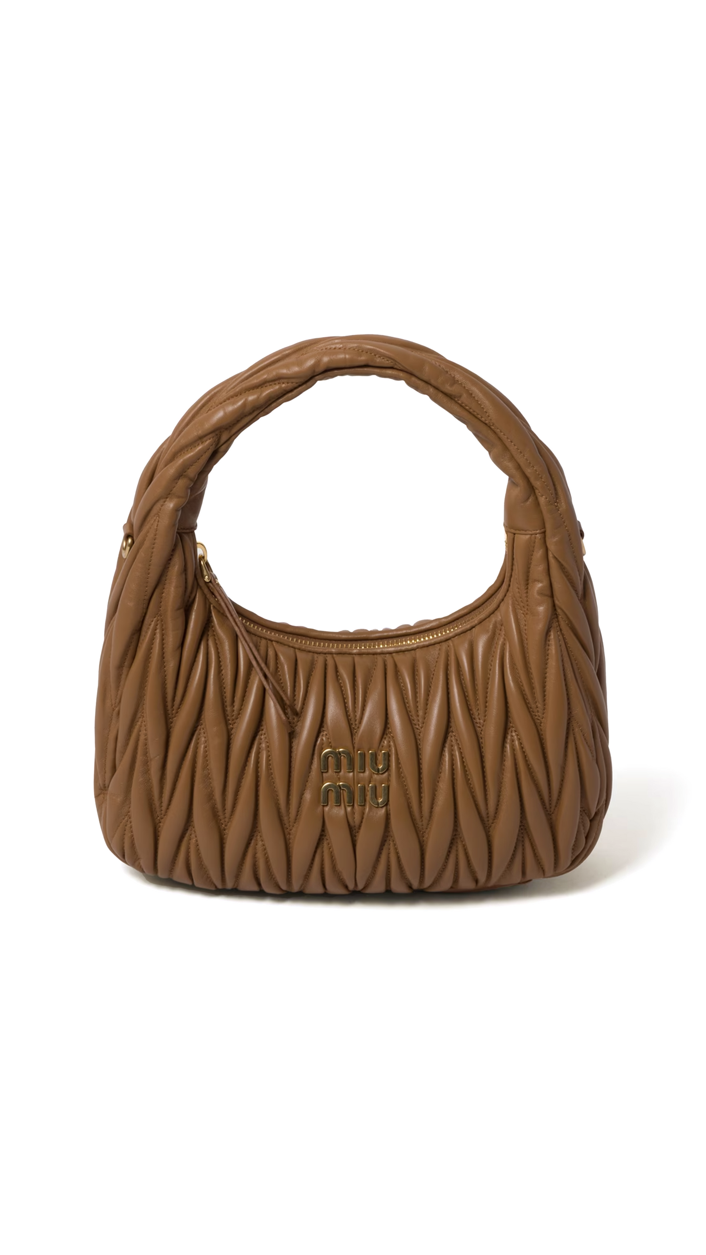 Wander Matelassé Nappa Leather Hobo Bag - Caramel