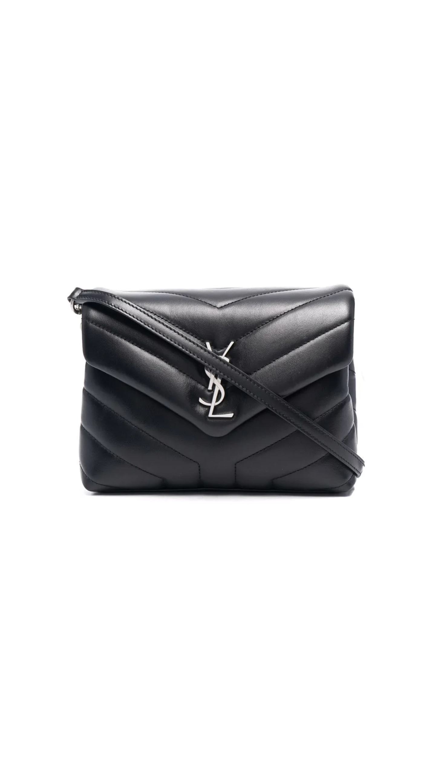 Loulou Toy Strap Bag in Quilted "Y" Leather - Black