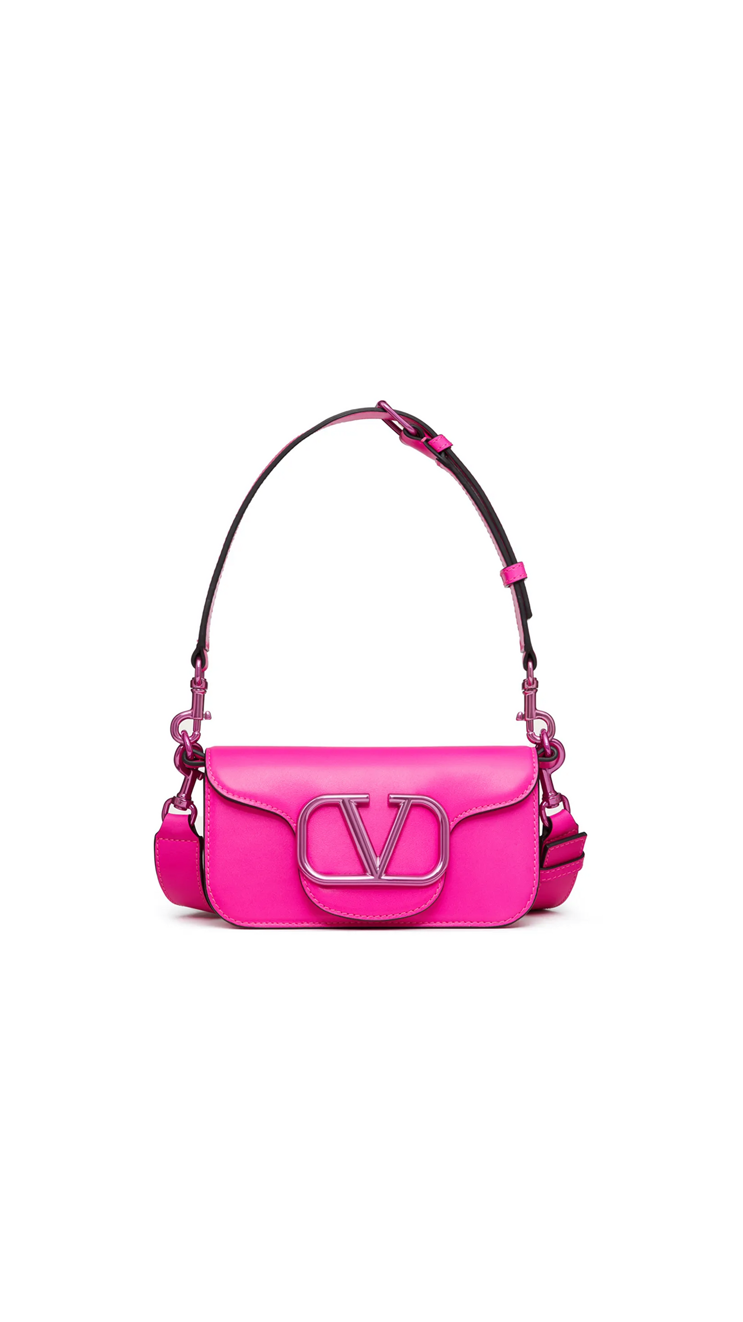 Mini Locò Crossbody Calfskin Bag - Pink PP