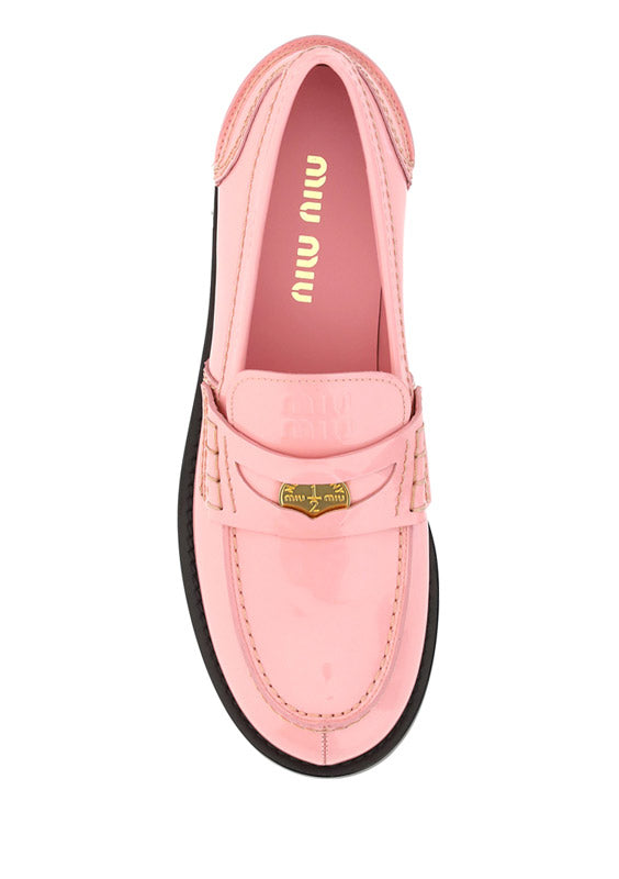 Patent Leather Loafers - Pink