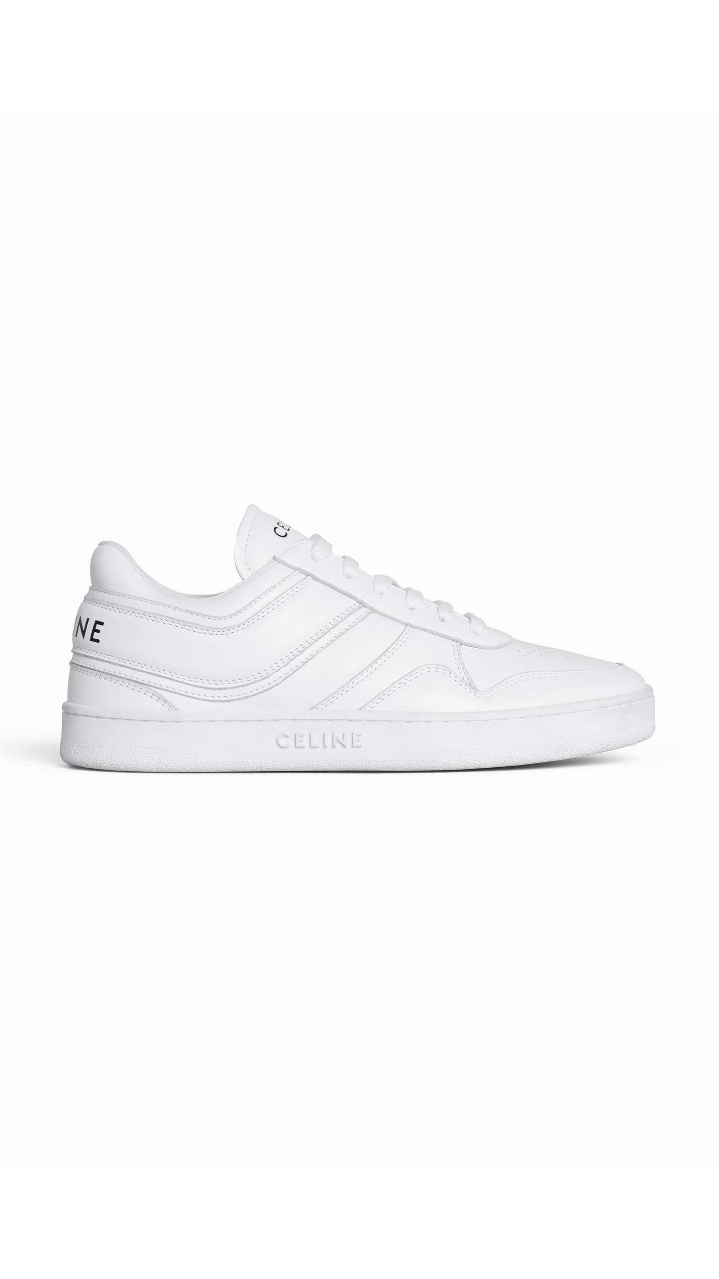Low Lace-up Sneaker In Calfskin - Optic White