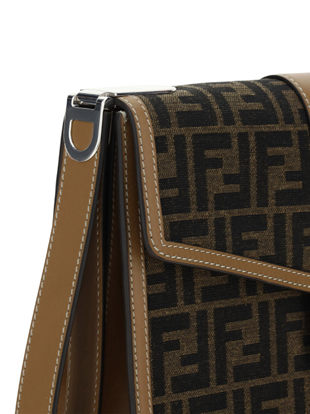 FF Fabric Clutch - Brown