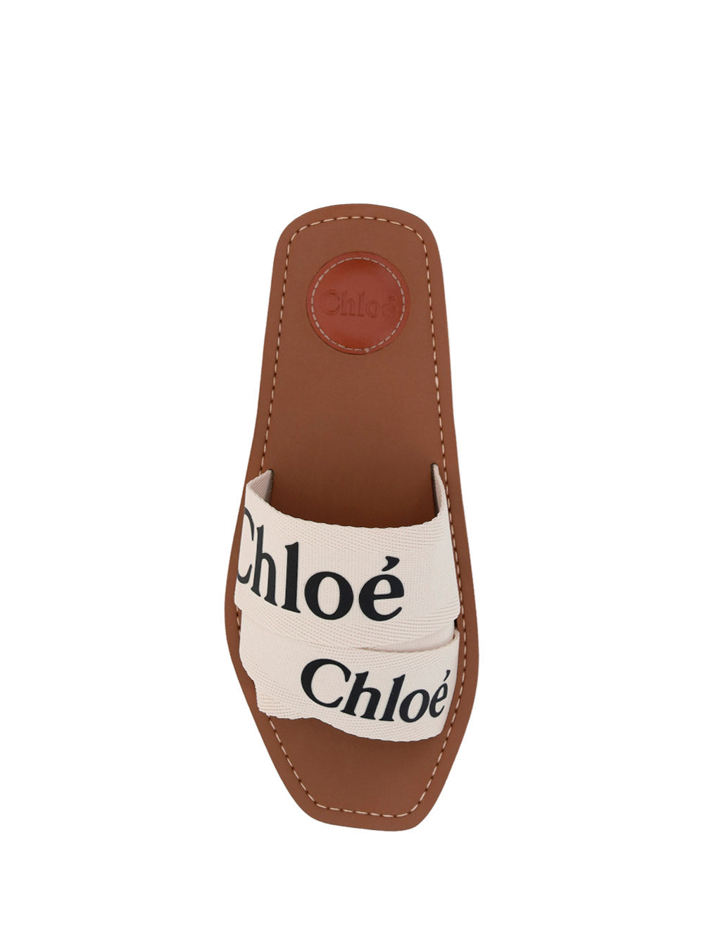 Woody Flat Mule Sandals - White