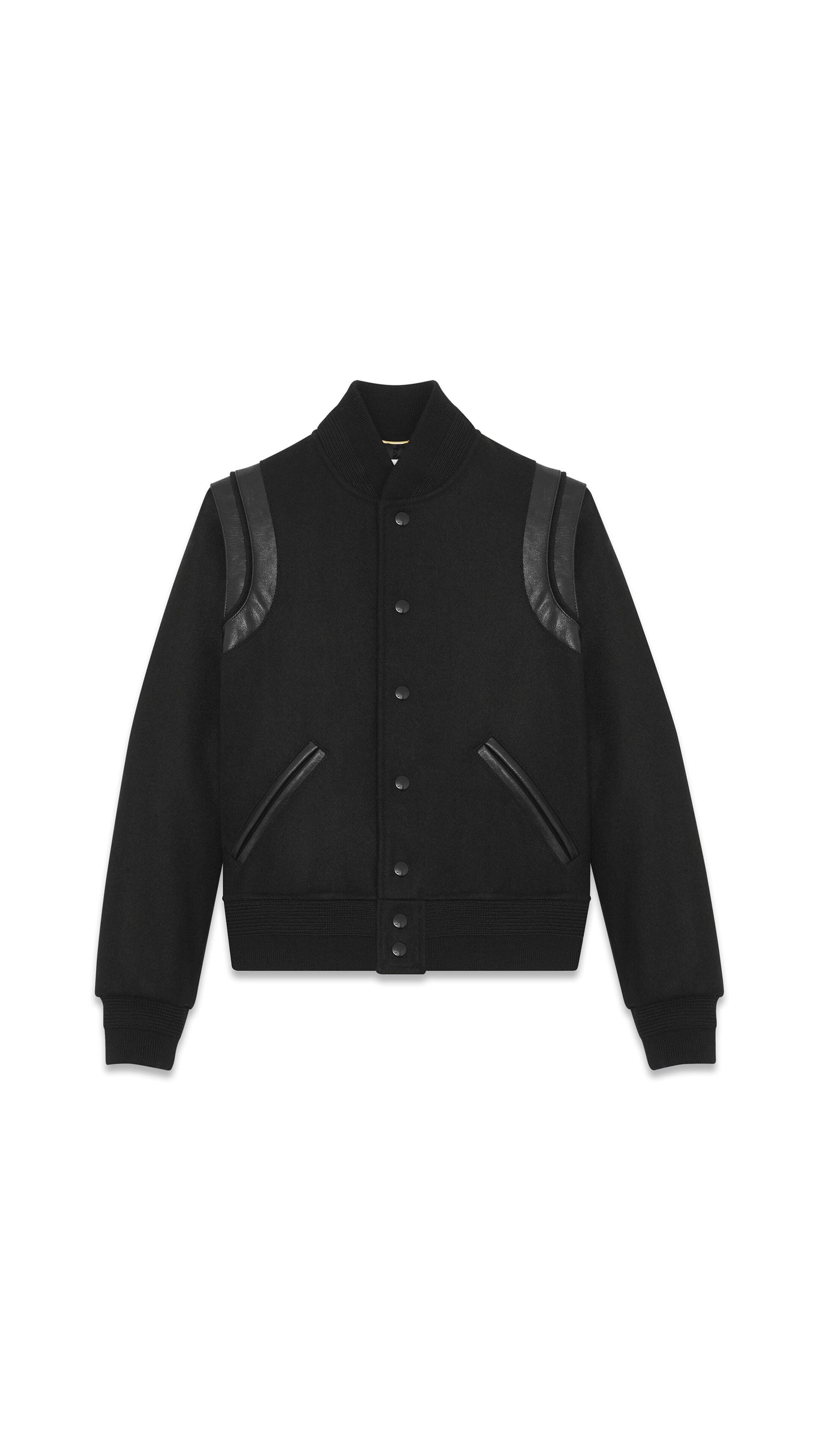 Varsity Jacket In Wool - Black