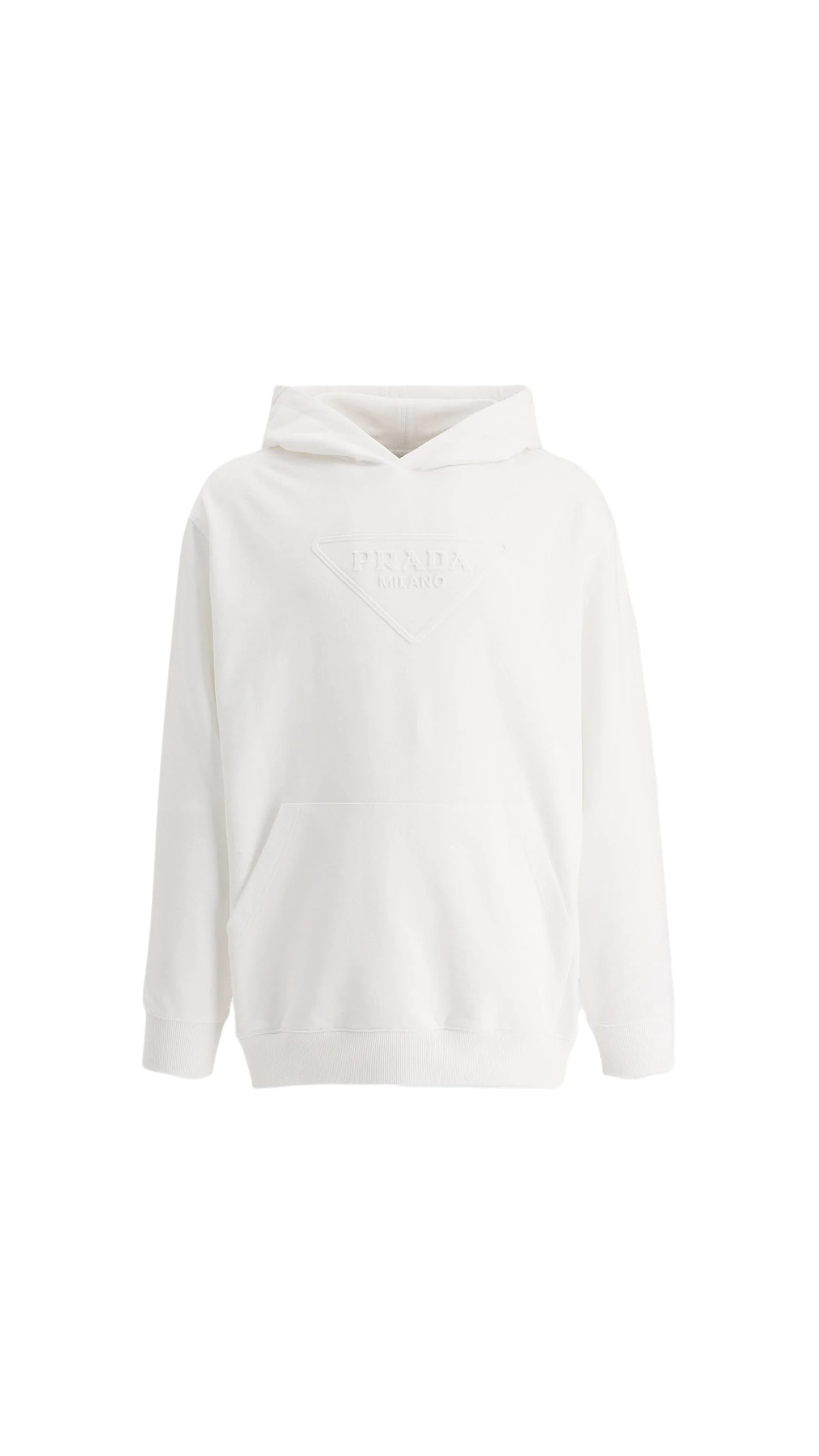 Logo Embossed Hooded Sweatshirt - White