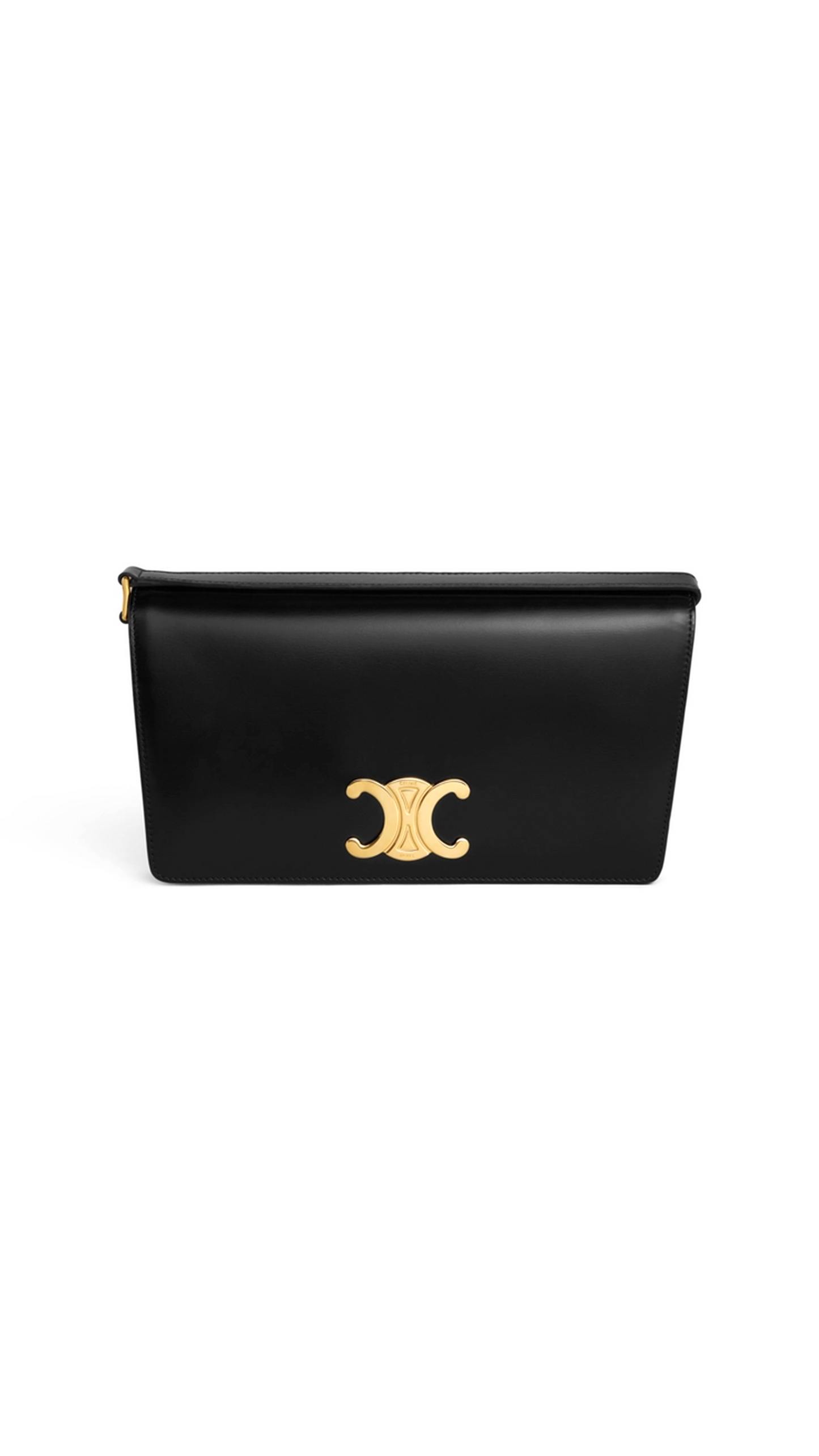 Trapeze Triomphe Bag in Shiny Calfskin - Black