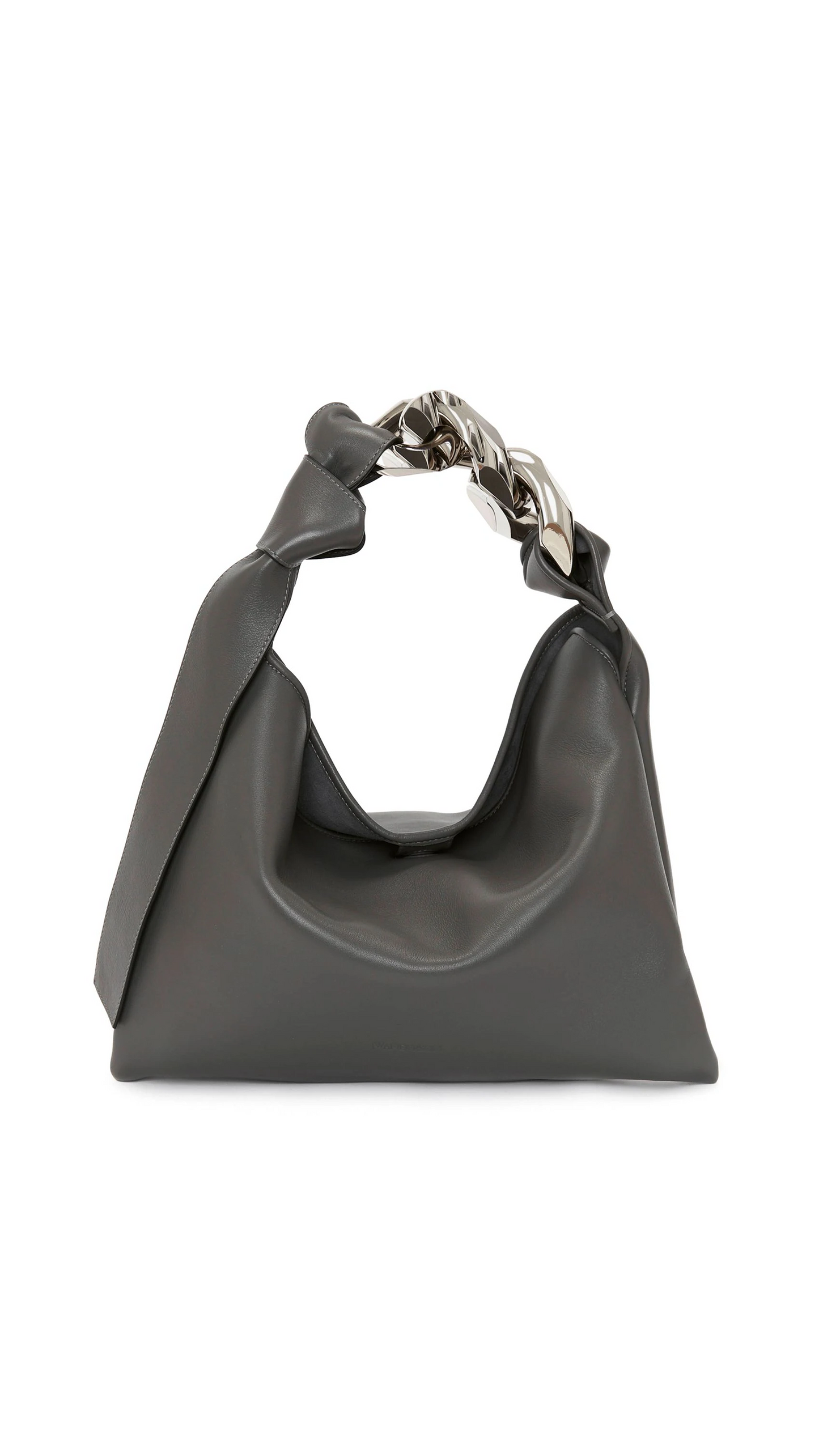 Small Chain Hobo Bag - Grey