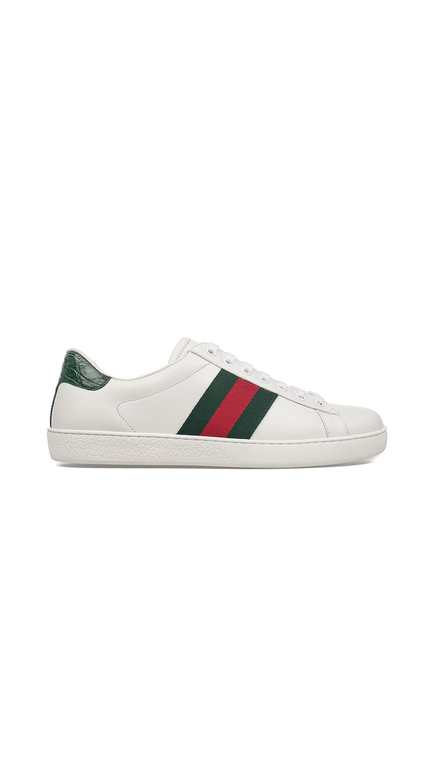 Ace Leather Sneakers - White / Green