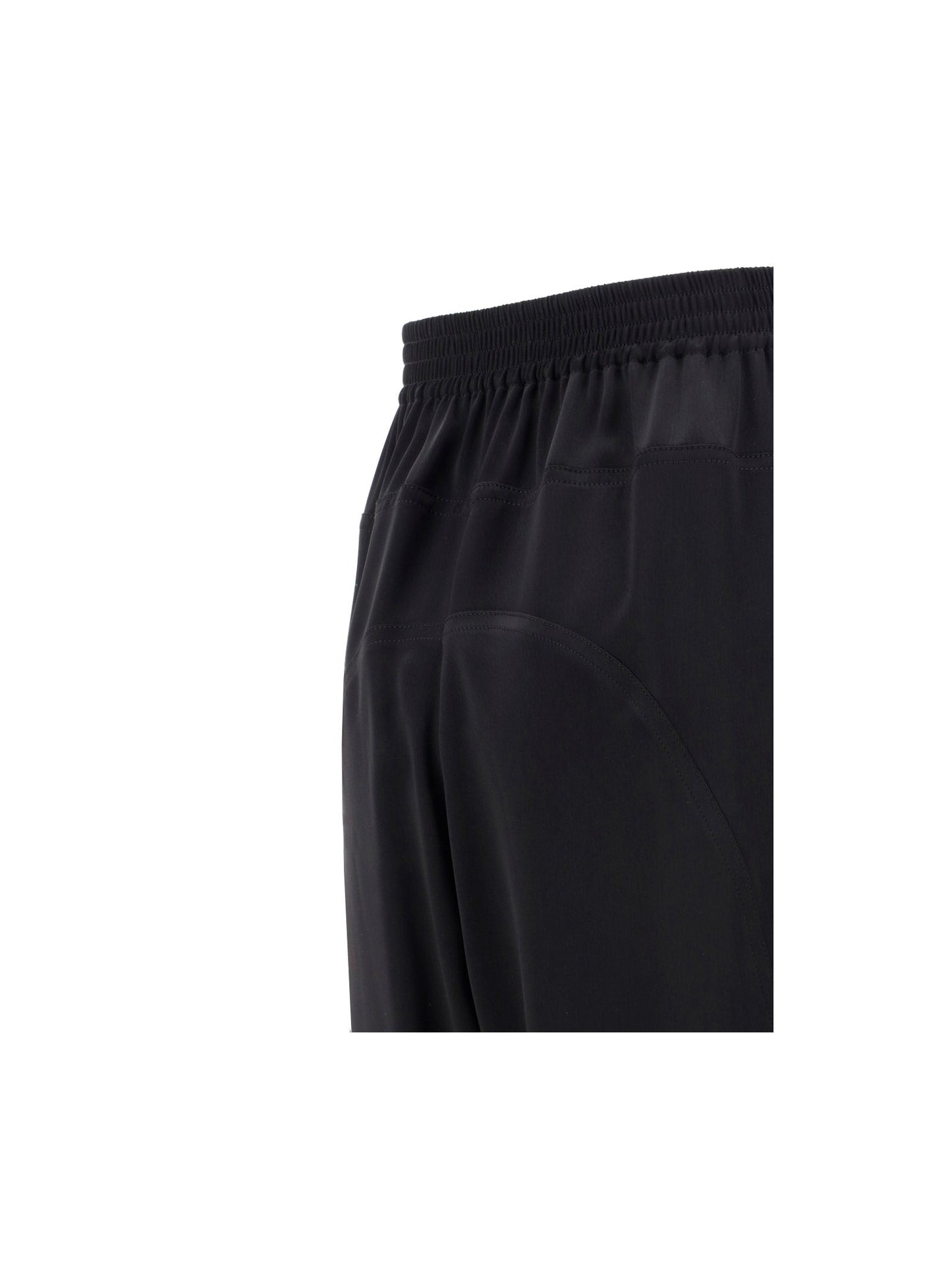 Crepe Satin Sweatpants - Black