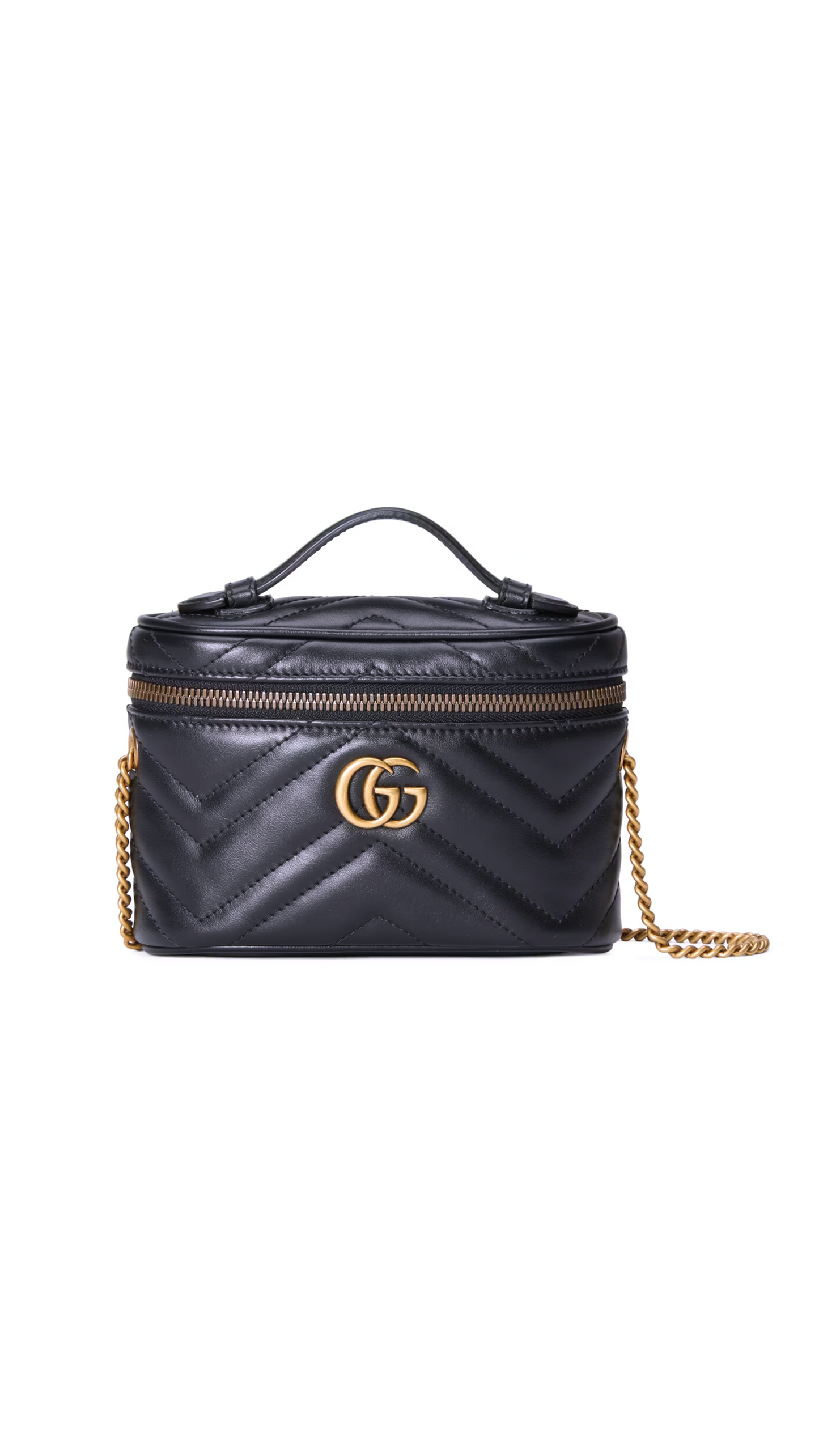 GG Marmont Mini Top Handle Bag - Black