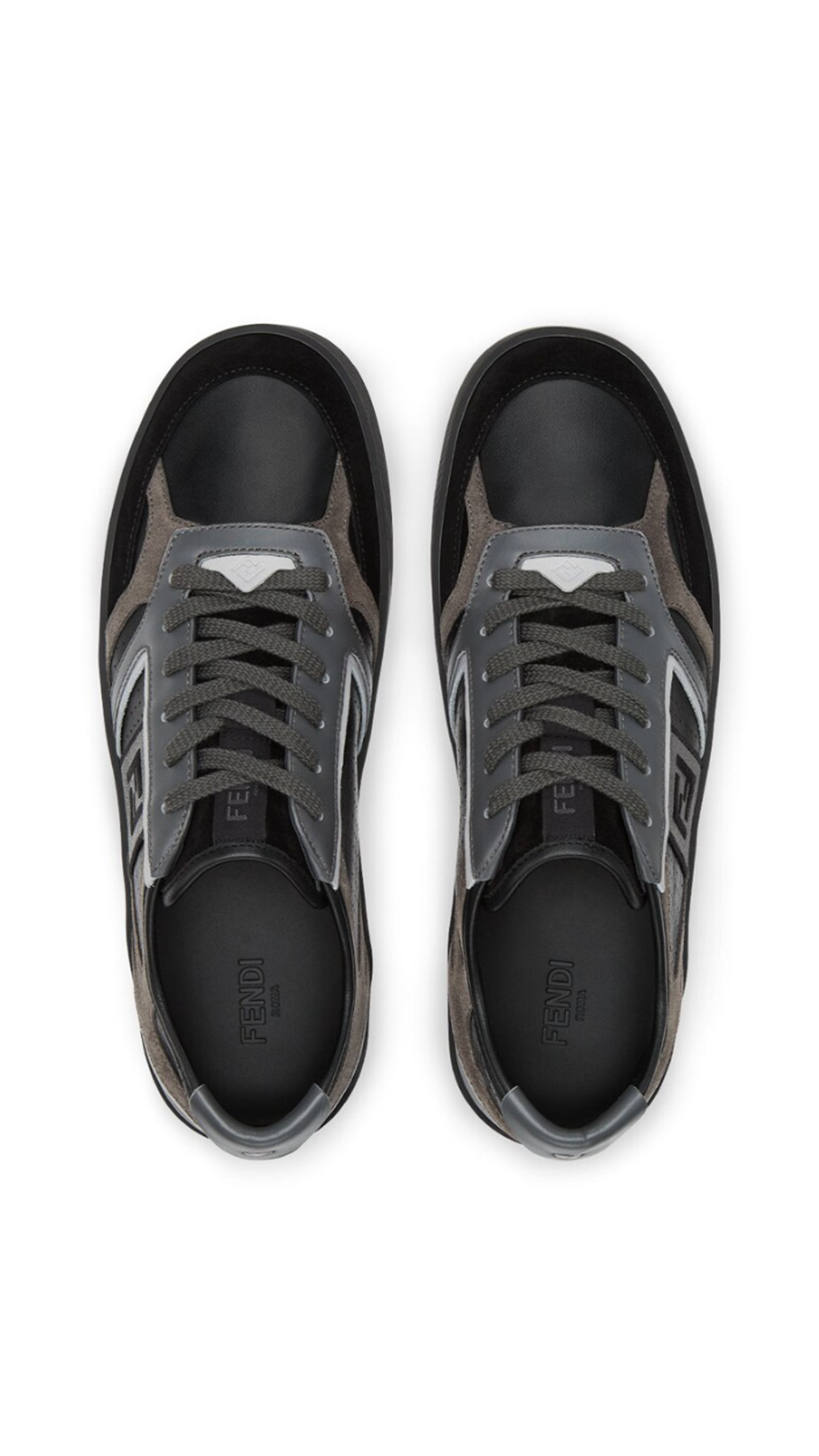 Fendi Step Leather Sneakers - Black