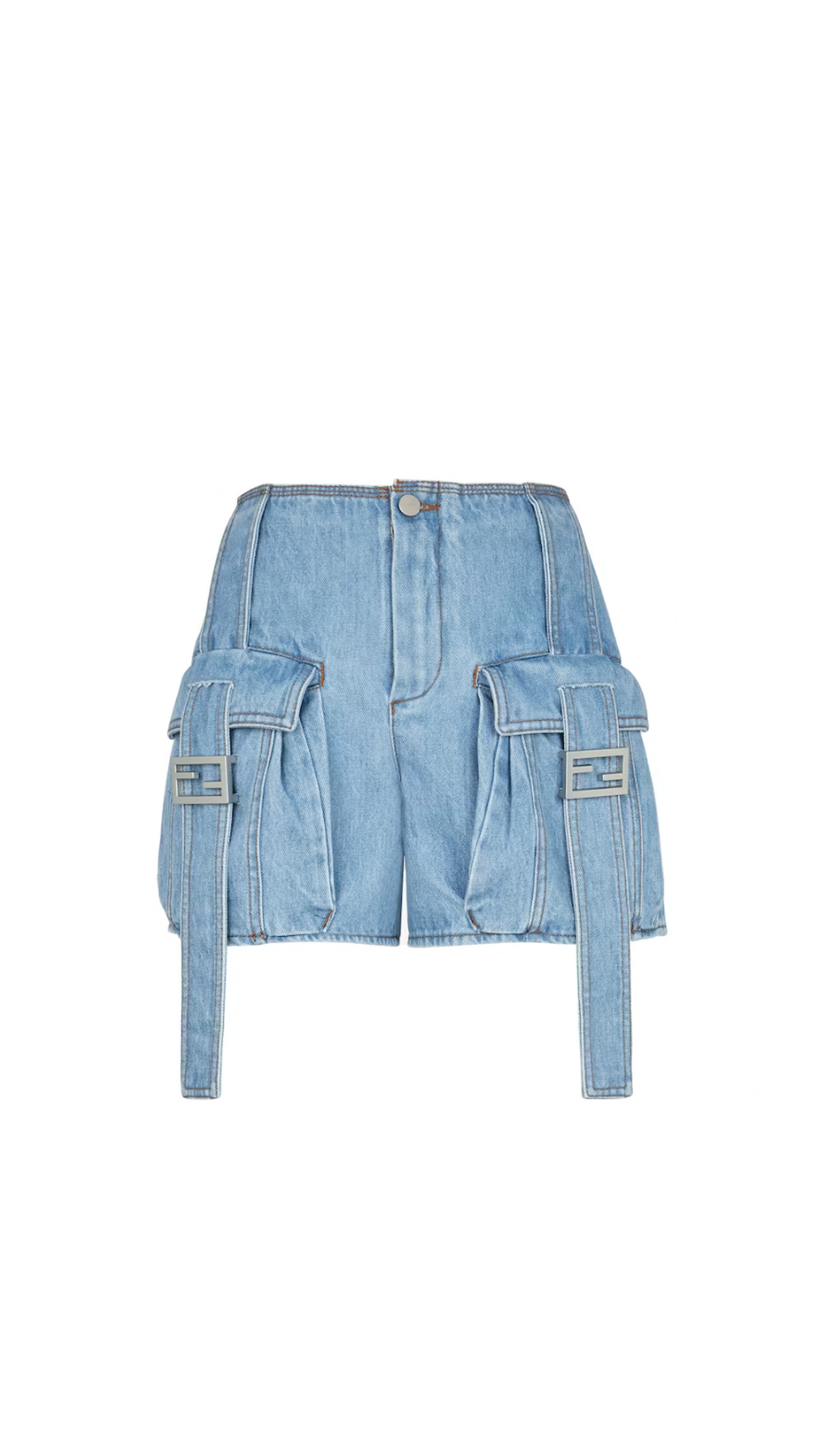Denim Baguette Shorts - Blue