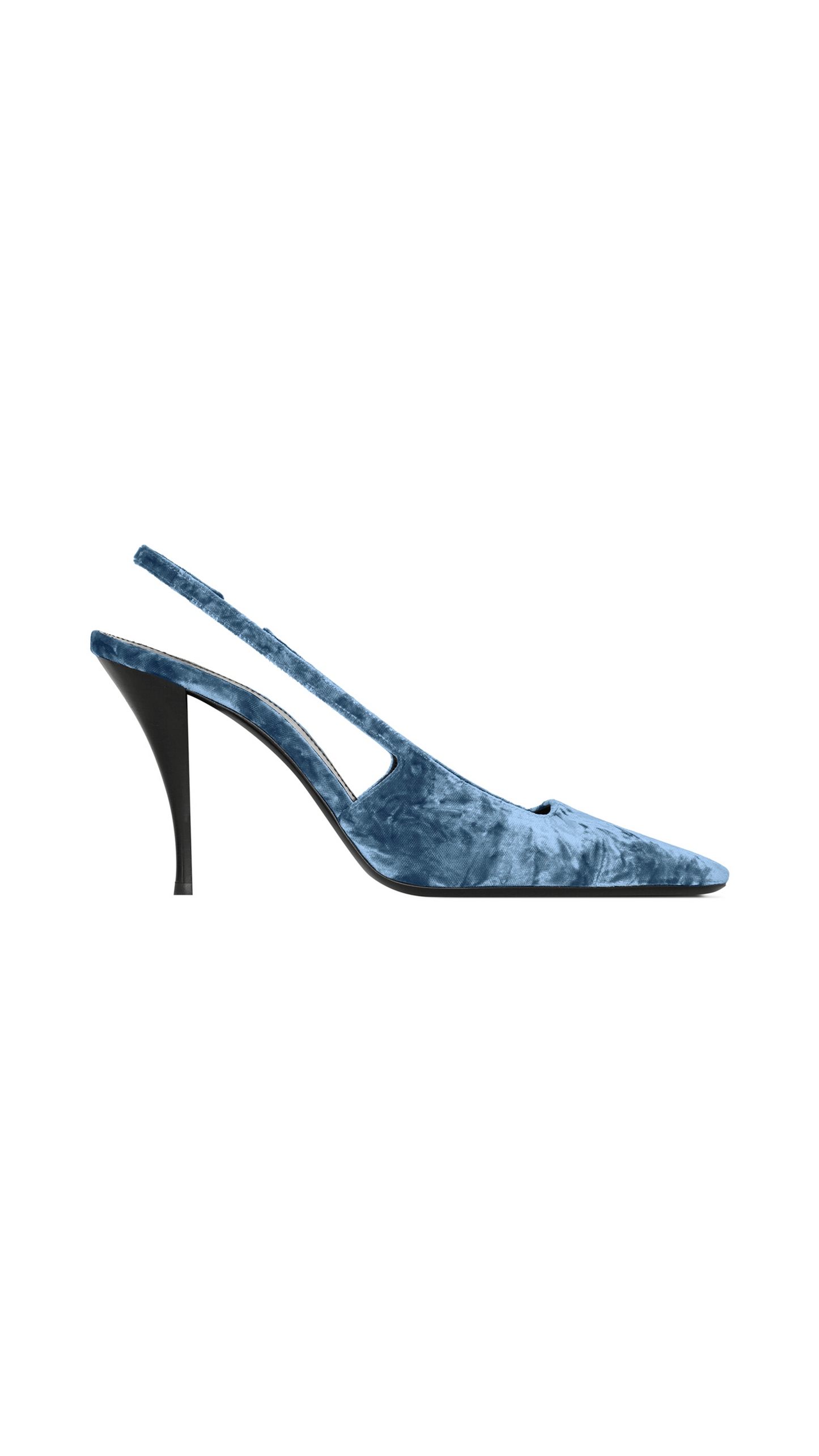 Blade Slingback Pumps in Velvet - Denim