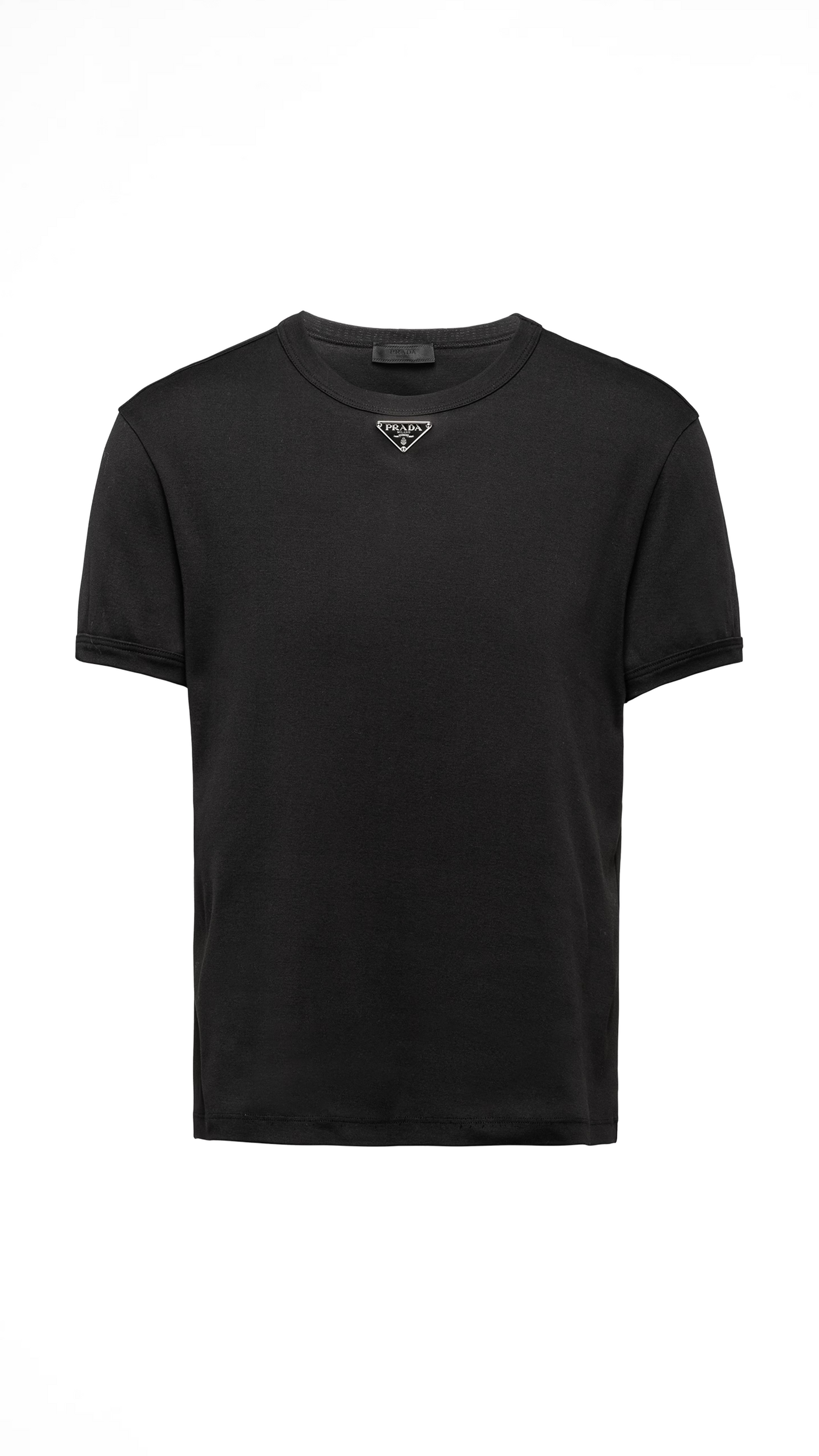 Stretch Cotton Oversized T-shirt - Black