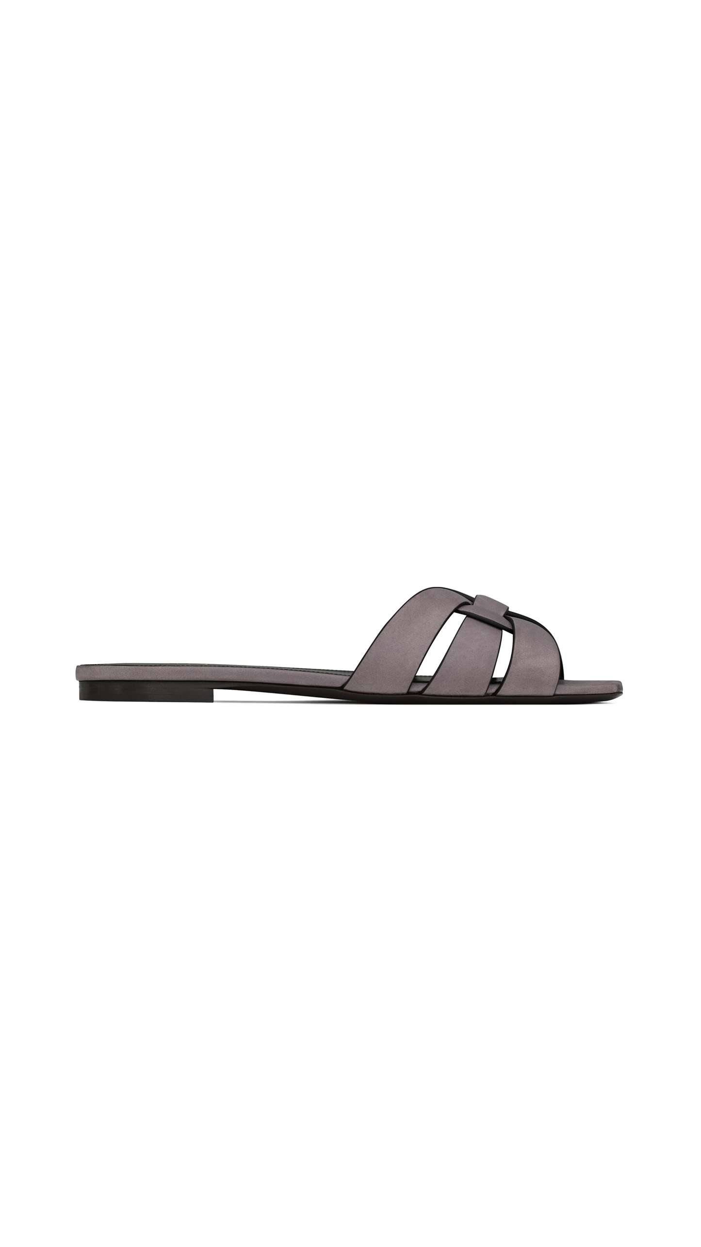 Tribute Mules in Smooth Leather - Gris Apia