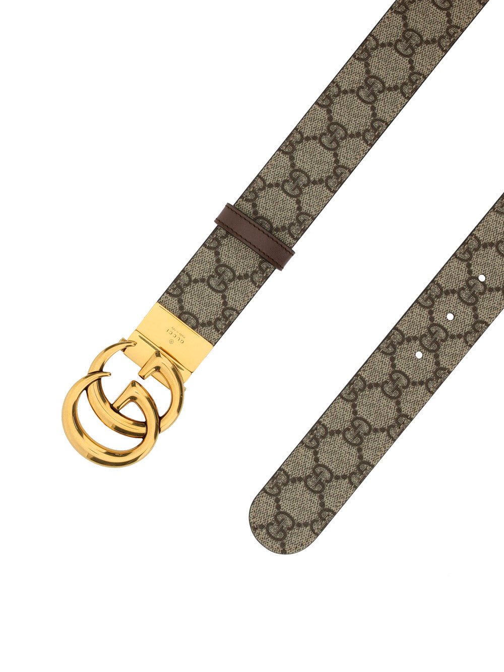 GG Marmont Reversible Belt - Beige/Ebony/Brown