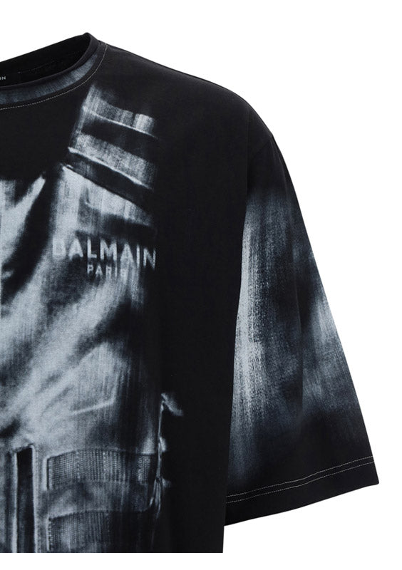 Cotton T-Shirt with Body Armour Print