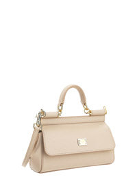 Small Sicily Bag in Dauphine Calfskin - Nude