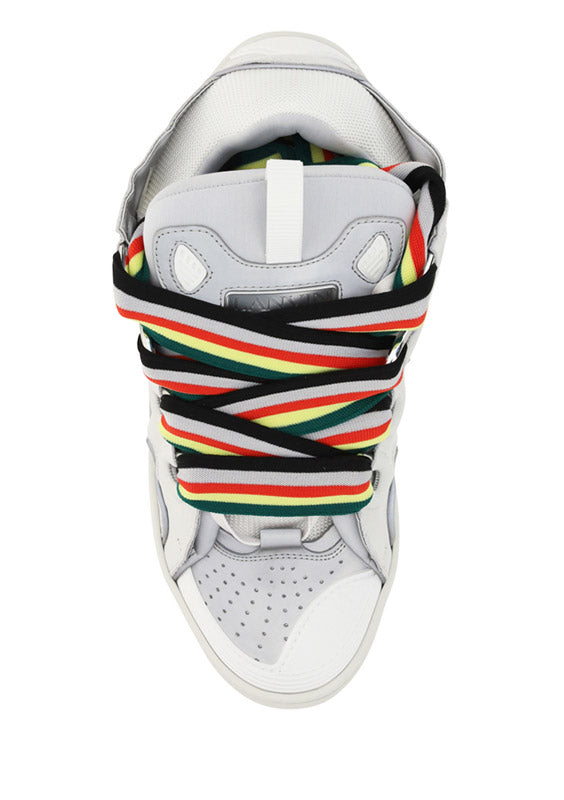 Leather Curb Sneakers - White