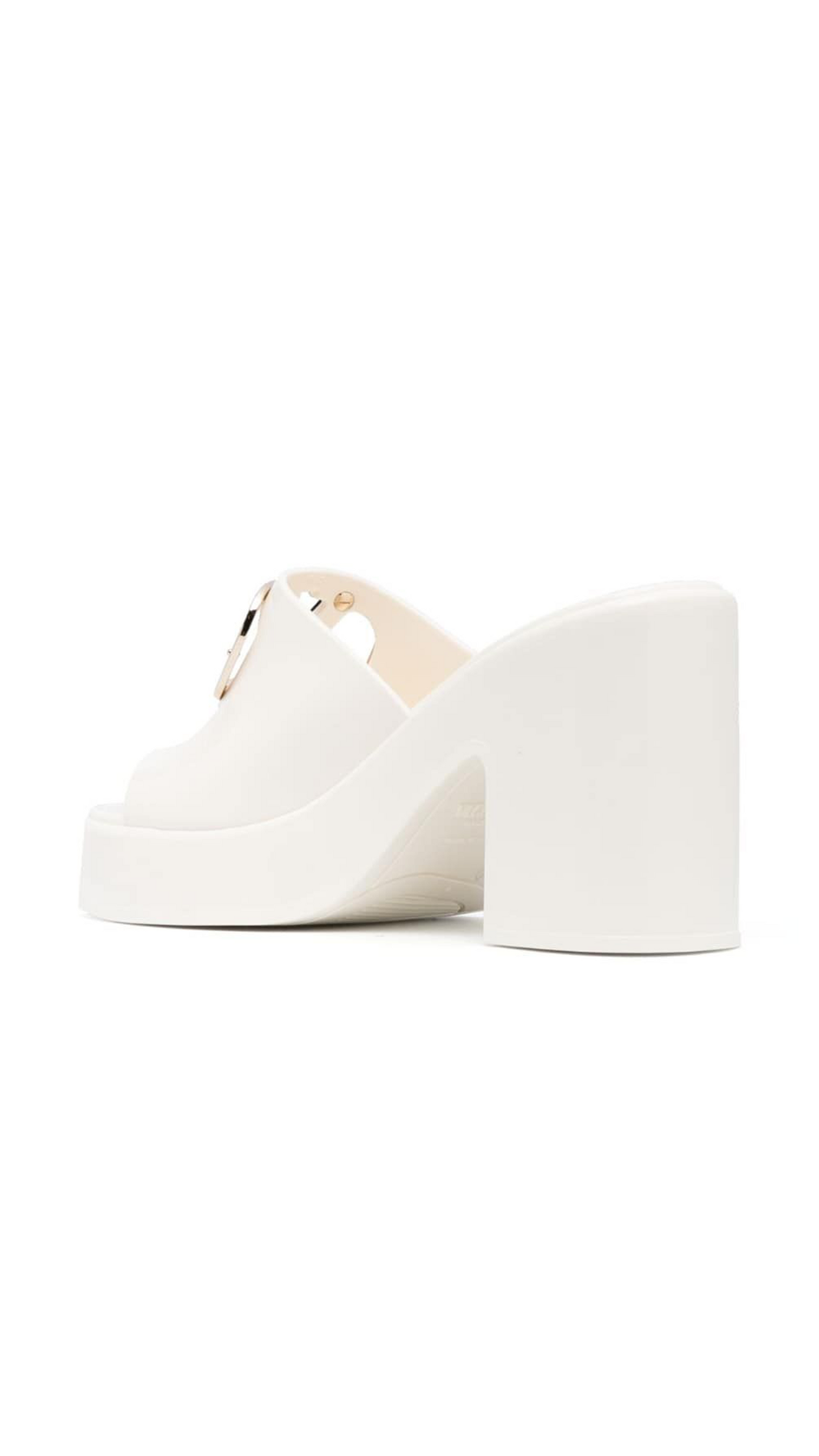 Vlogo Signature Rubber Mules 100MM - White