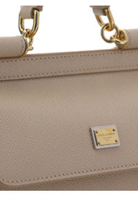 Small Sicily Bag in Dauphine Calfskin - Nude